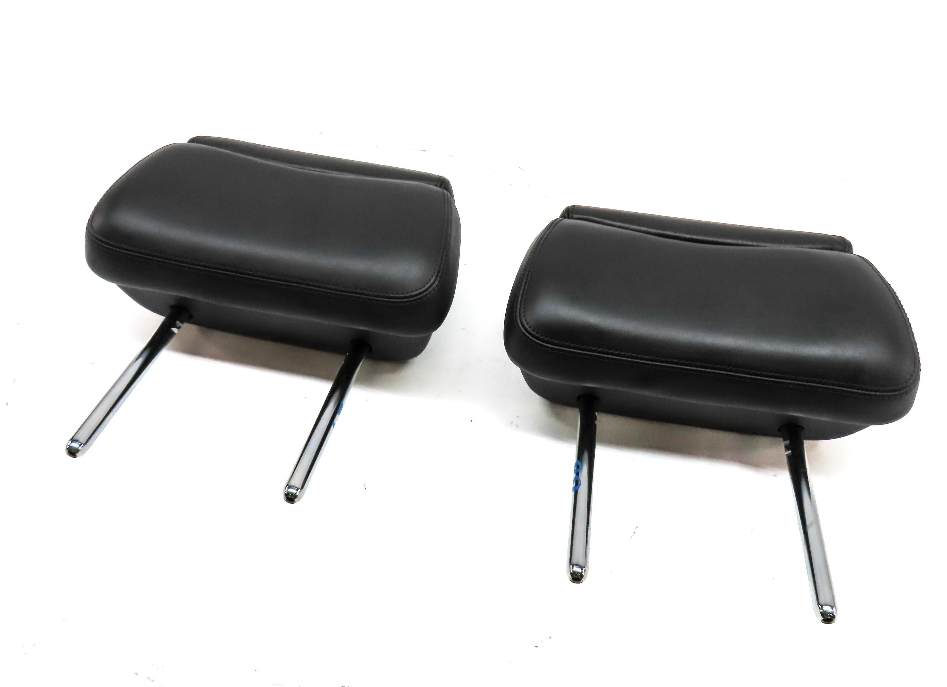 11-15 AUDI A8 S8 (D4 4H) REAR 2ND ROW LEFT & RIGHT SEAT HEADREST SET 2 (BLACK) — exact item pictured