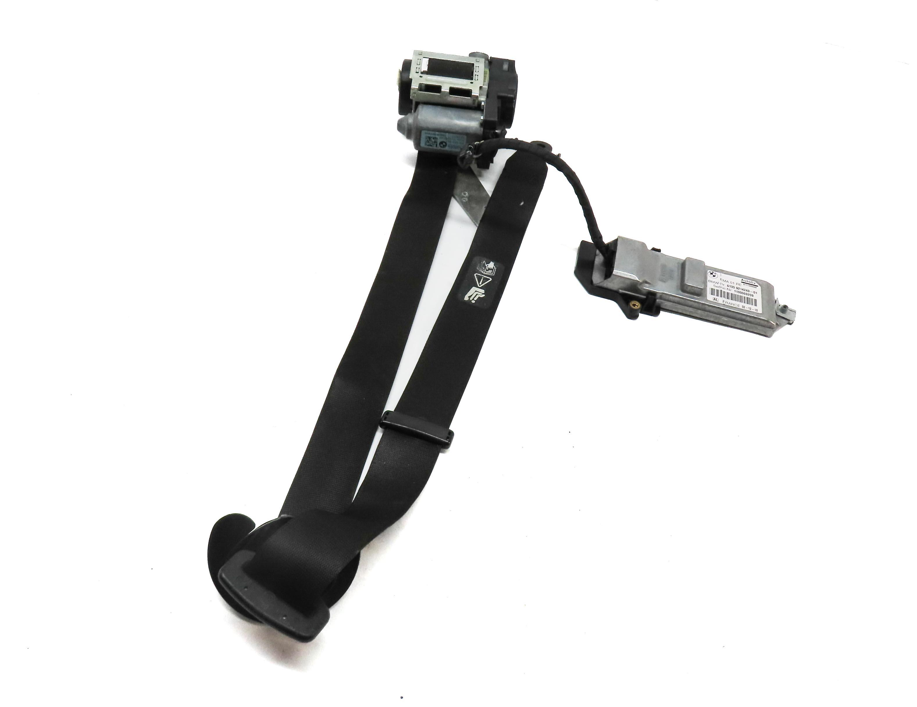 2009-2012 BMW 740i 750i 760i B7 (F01) RIGHT PASSENGER SEATBELT RETRACTOR (BLACK) — exact item pictured