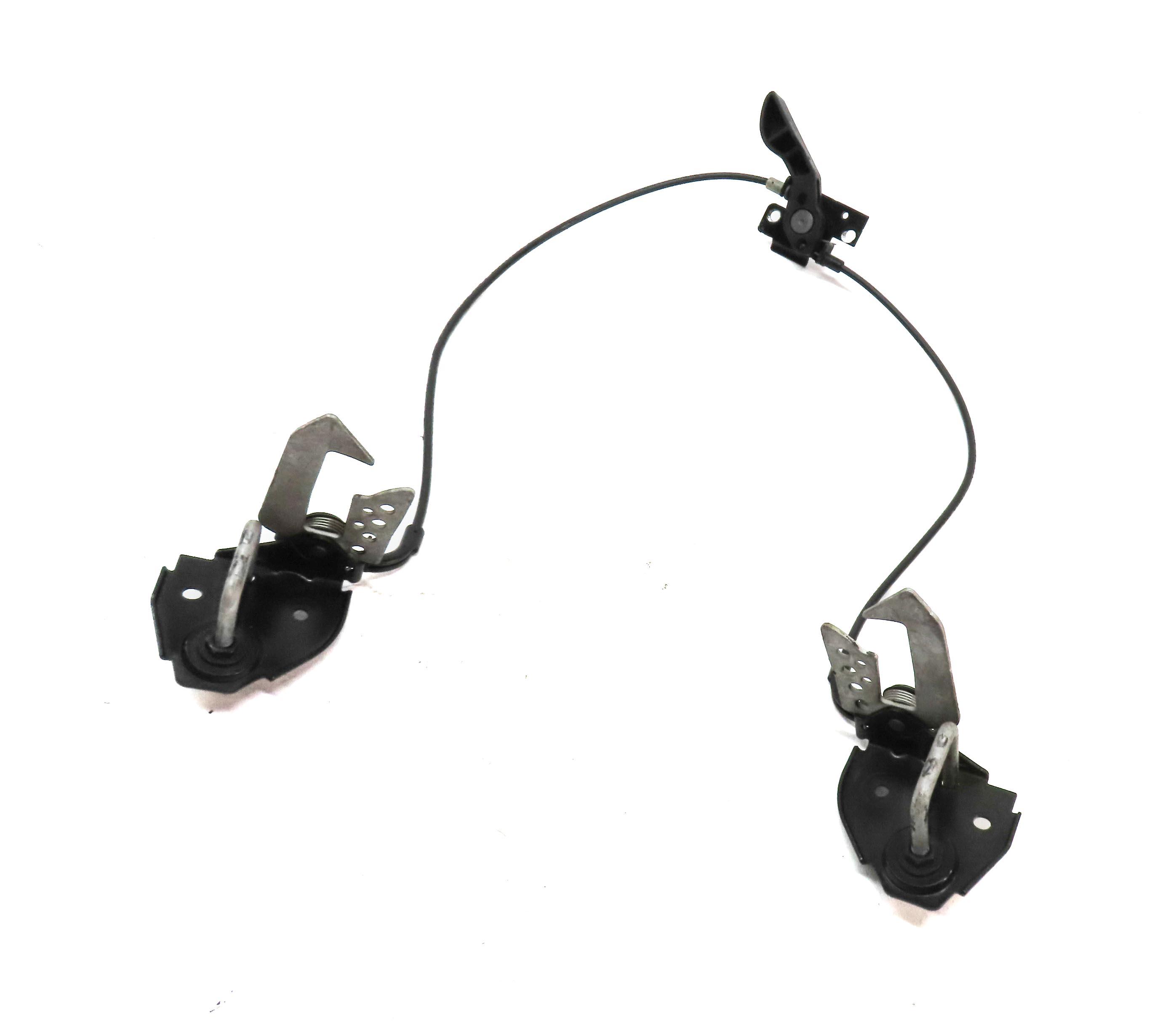 2011 BMW 750i (F01) HOOD LEFT & RIGHT SAFETY CATCH HOOK SET2 w/ RELEASE LEVER — exact item pictured