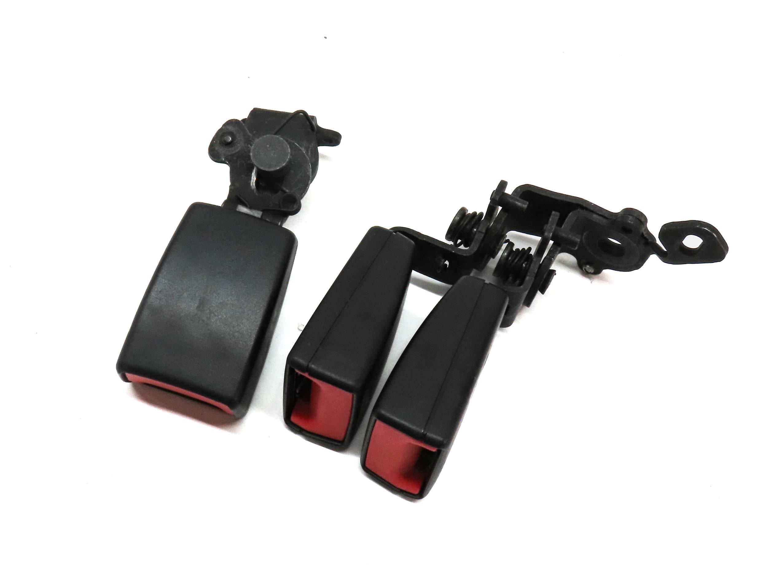 2015 AUDI A3 (8V) REAR LEFT & RIGHT SEATBELT BUCKLE RECEIVER SET 2 (BLACK) — exact item pictured