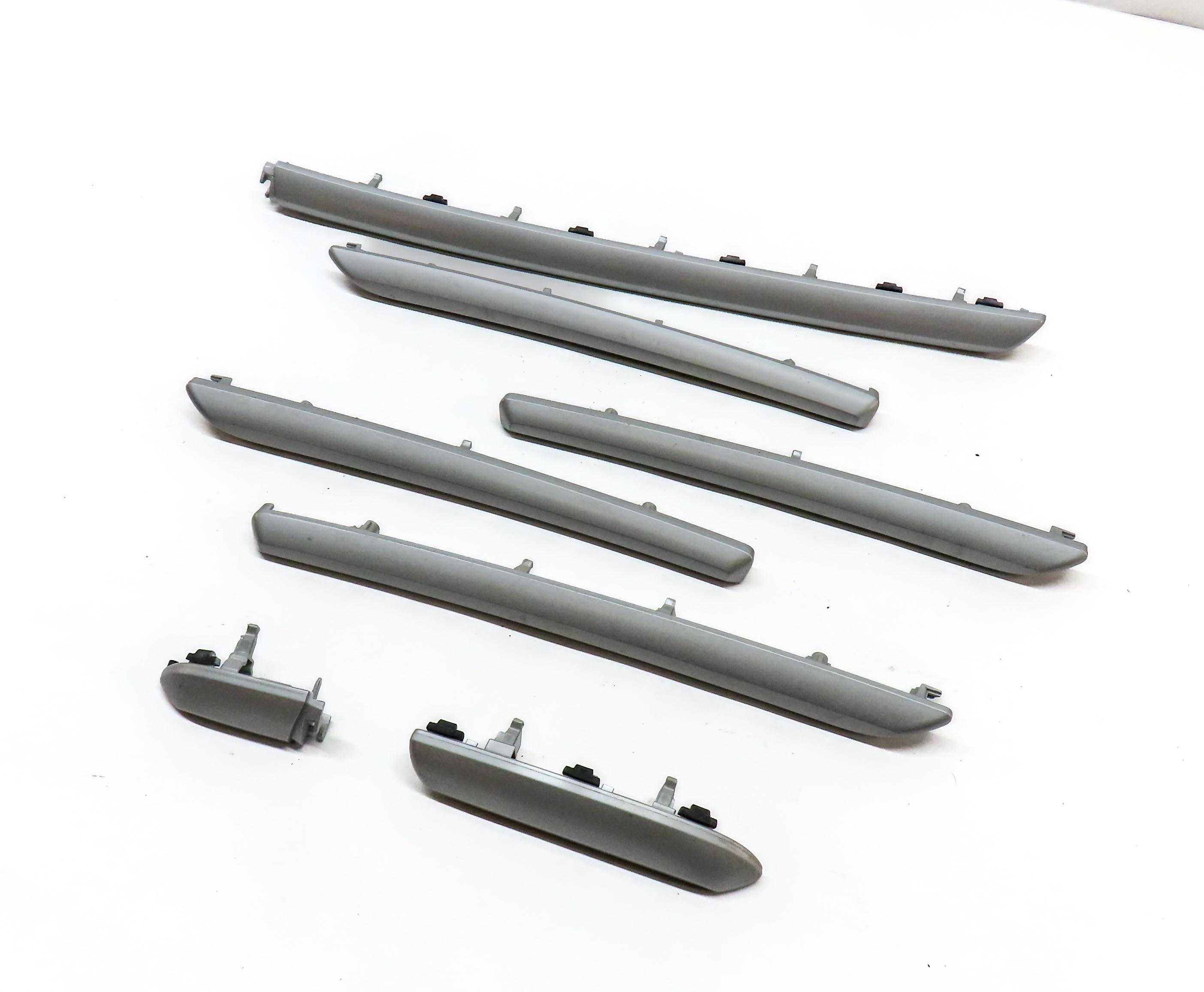 2015 AUDI A3 (8V) FRONT REAR DOOR DASH CONSOLE MICROMETALLIC SILVER TRIM SET 7 — exact item pictured