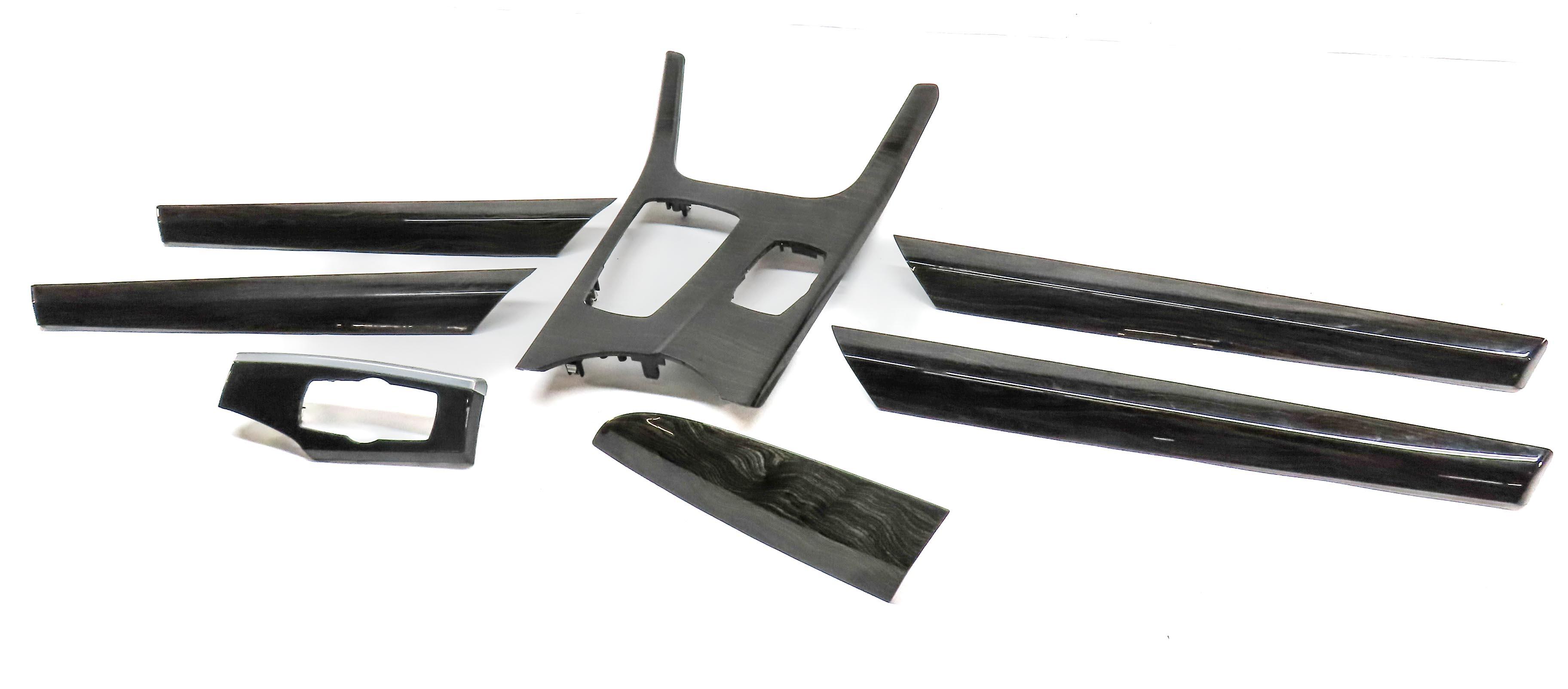 2014 BMW X3 (F25) FRONT REAR DOOR DASH CONSOLE FINELINE WAVE WOOD TRIM SET 7 — exact item pictured