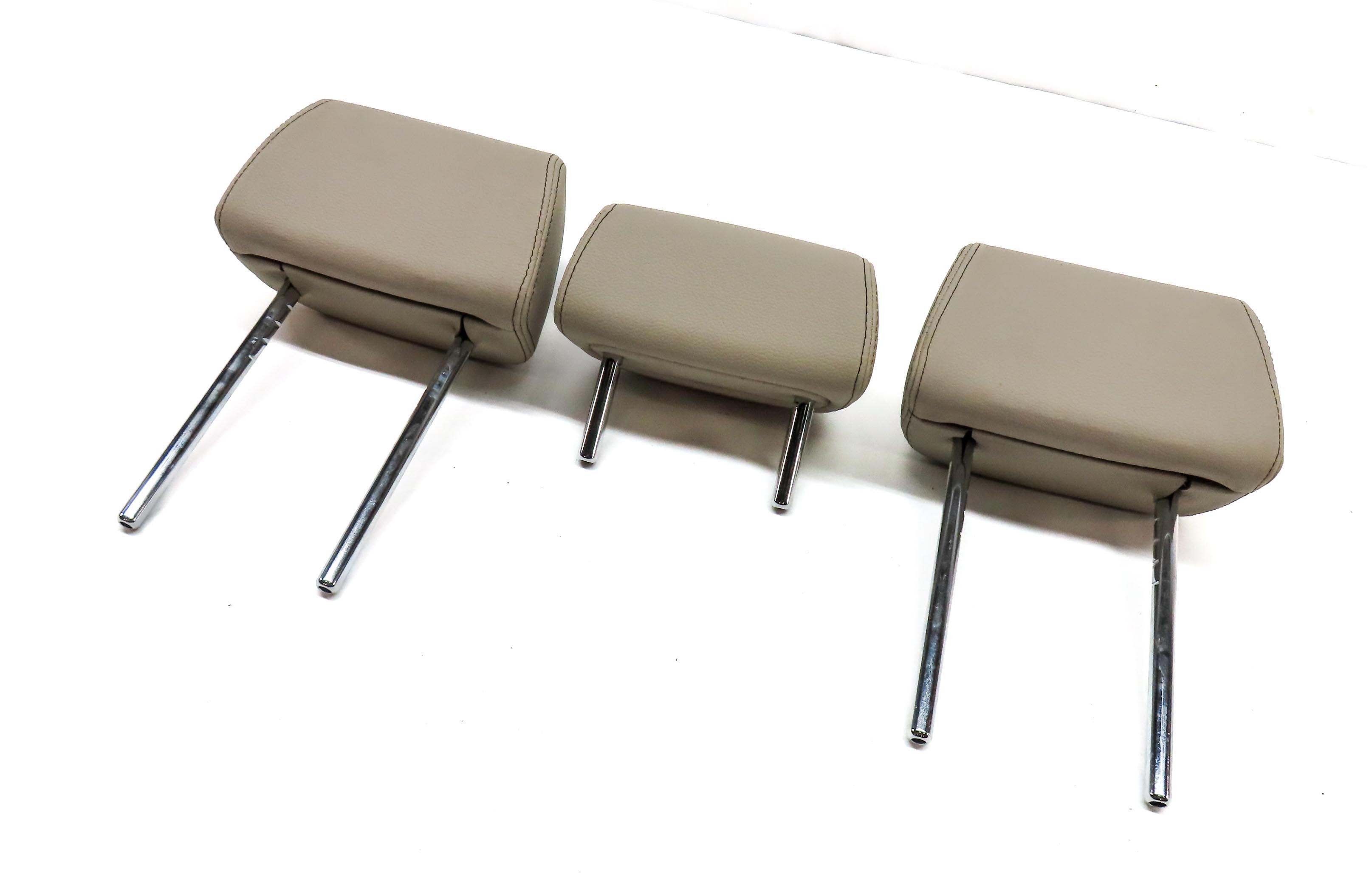 11-17 BMW X3 (F25) REAR LEFT RIGHT & CENTER SEAT HEADREST SET 3 (OYSTER BEIGE) — exact item pictured