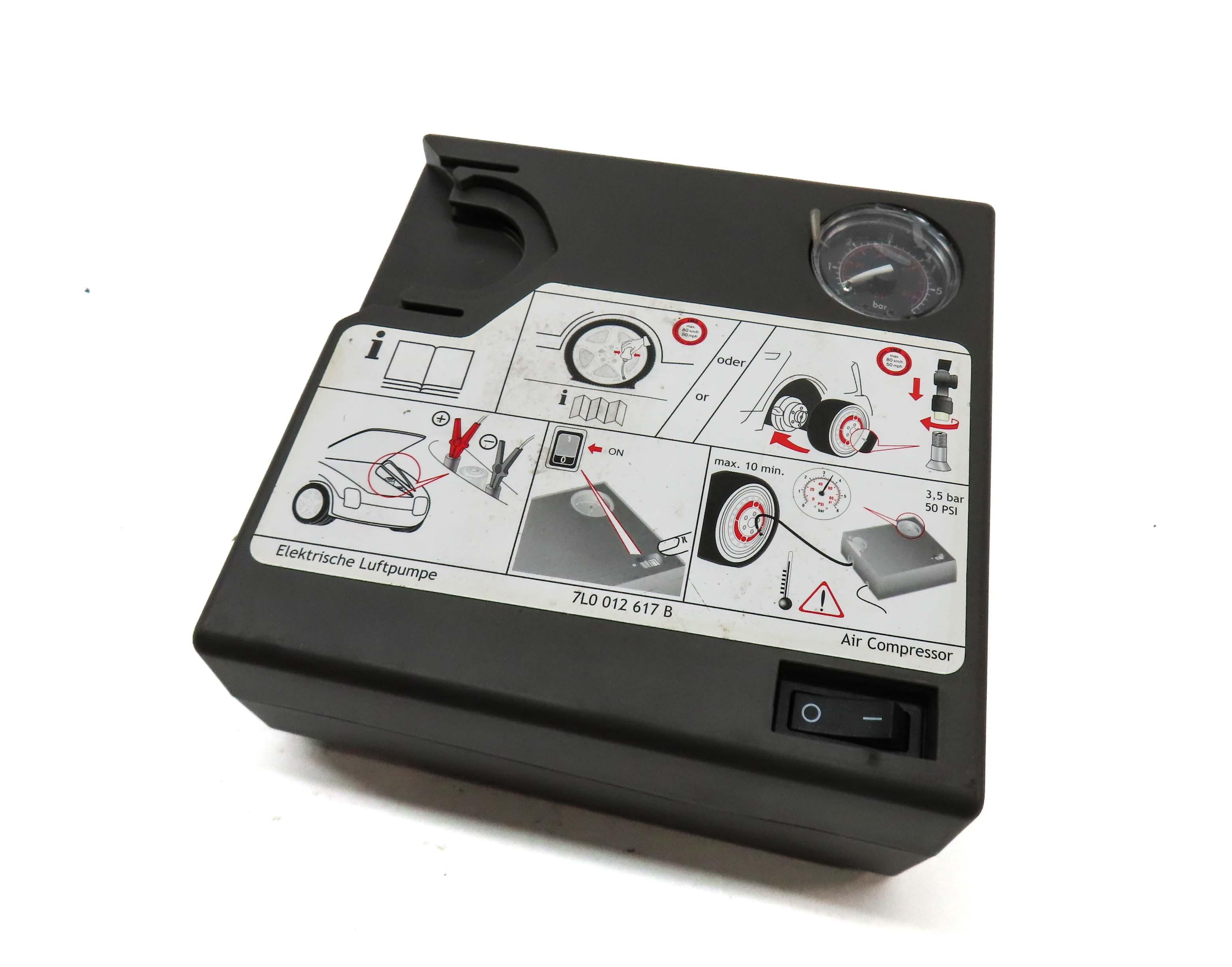 2013 PORSCHE CAYENNE HYBRID (958) EMERGENCY FLAT TIRE AIR COMPRESSOR INFLATOR — exact item pictured