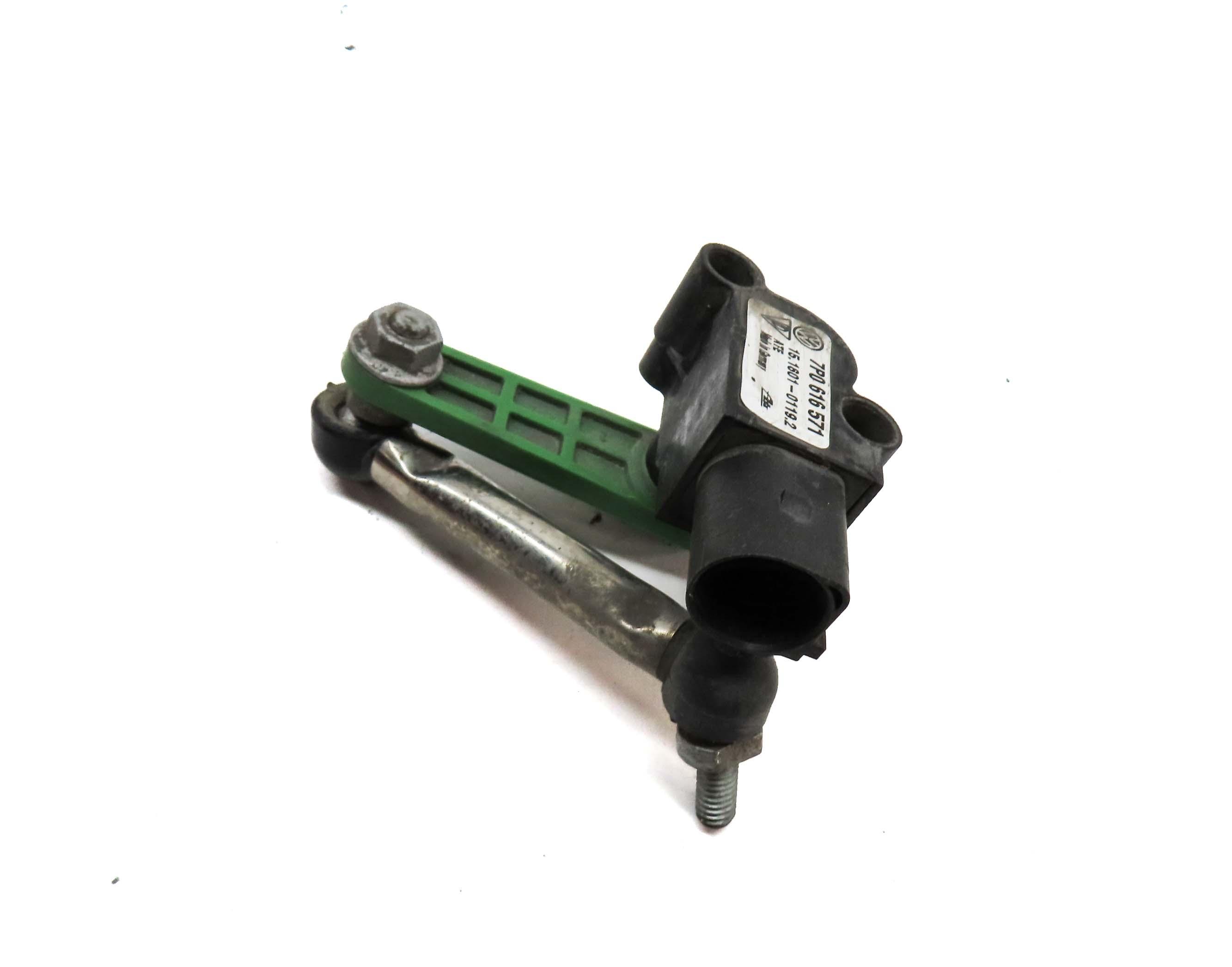 2013 PORSCHE CAYENNE HYBRID (958) REAR LEFT SUSPENSION HEIGHT LEVEL SENSOR — exact item pictured