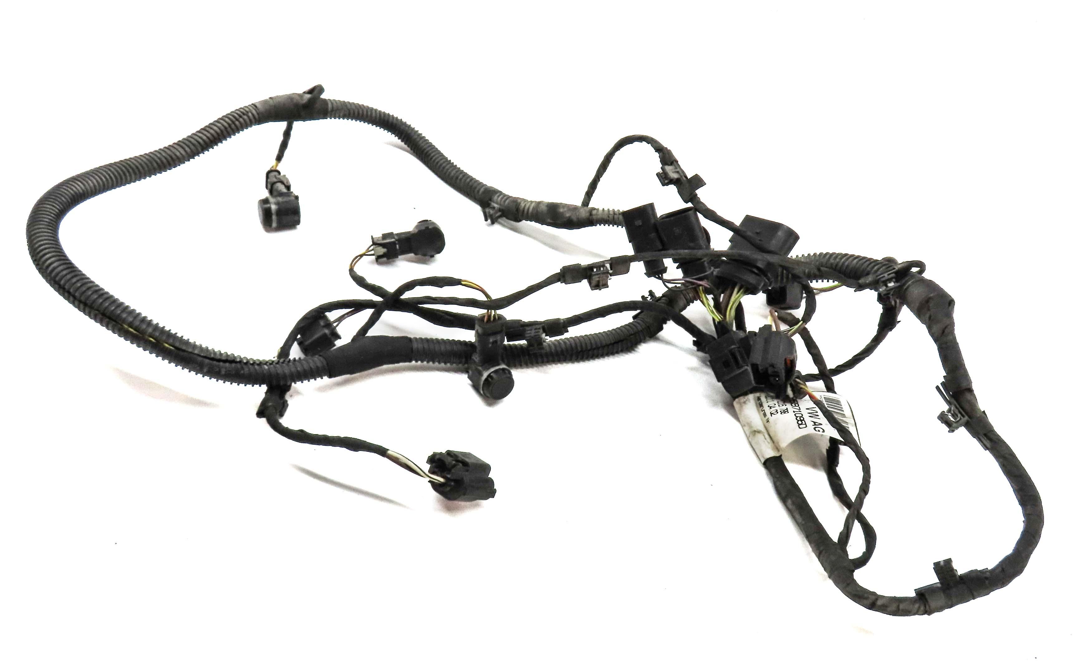 2013 PORSCHE CAYENNE HYBRID 958 FRONT PARK ASSIST PDC SENSOR SET BLACK & HARNESS — exact item pictured