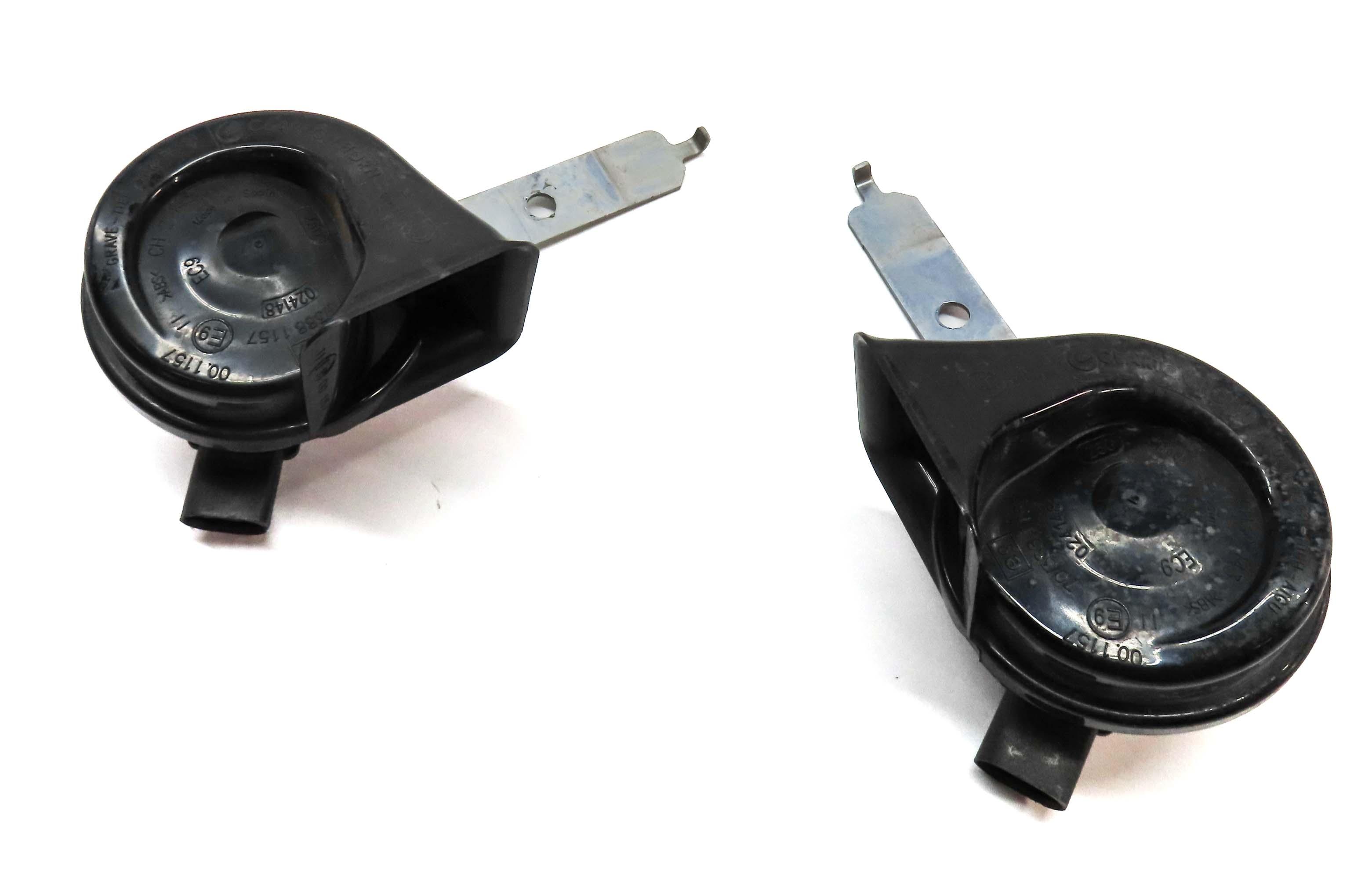 2010-2014 BMW X5 X6 (E70 E71) HIGH & LOW TONE SAFETY HORN SET-2 — exact item pictured