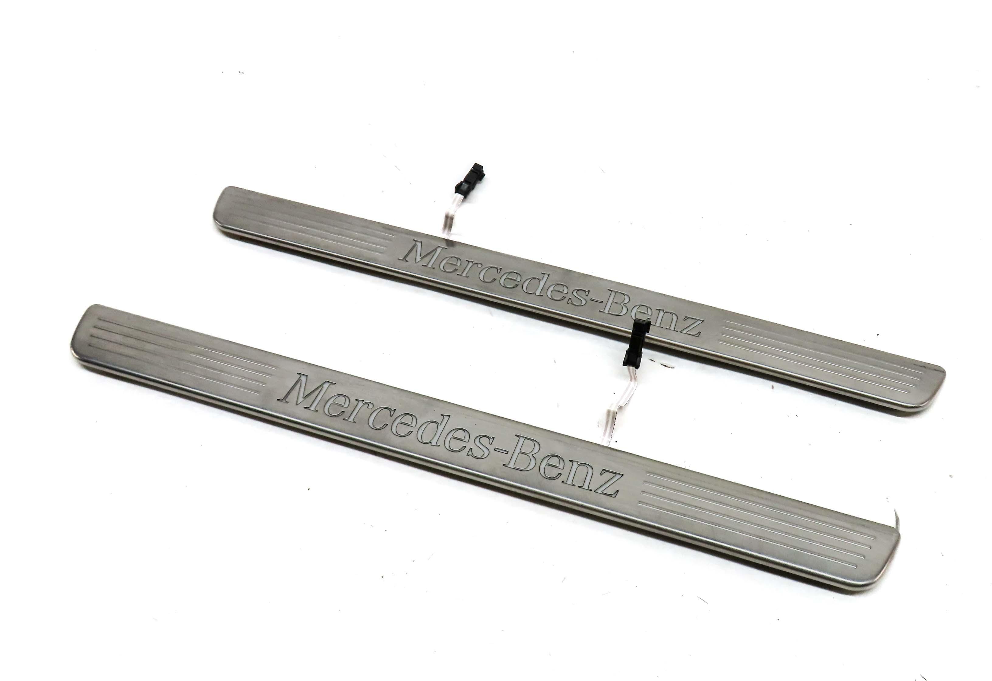 2013 MERCEDES GL450 (X166) FRONT LEFT & RIGHT DOOR SILL SCUFF PANEL TRIM SET — exact item pictured