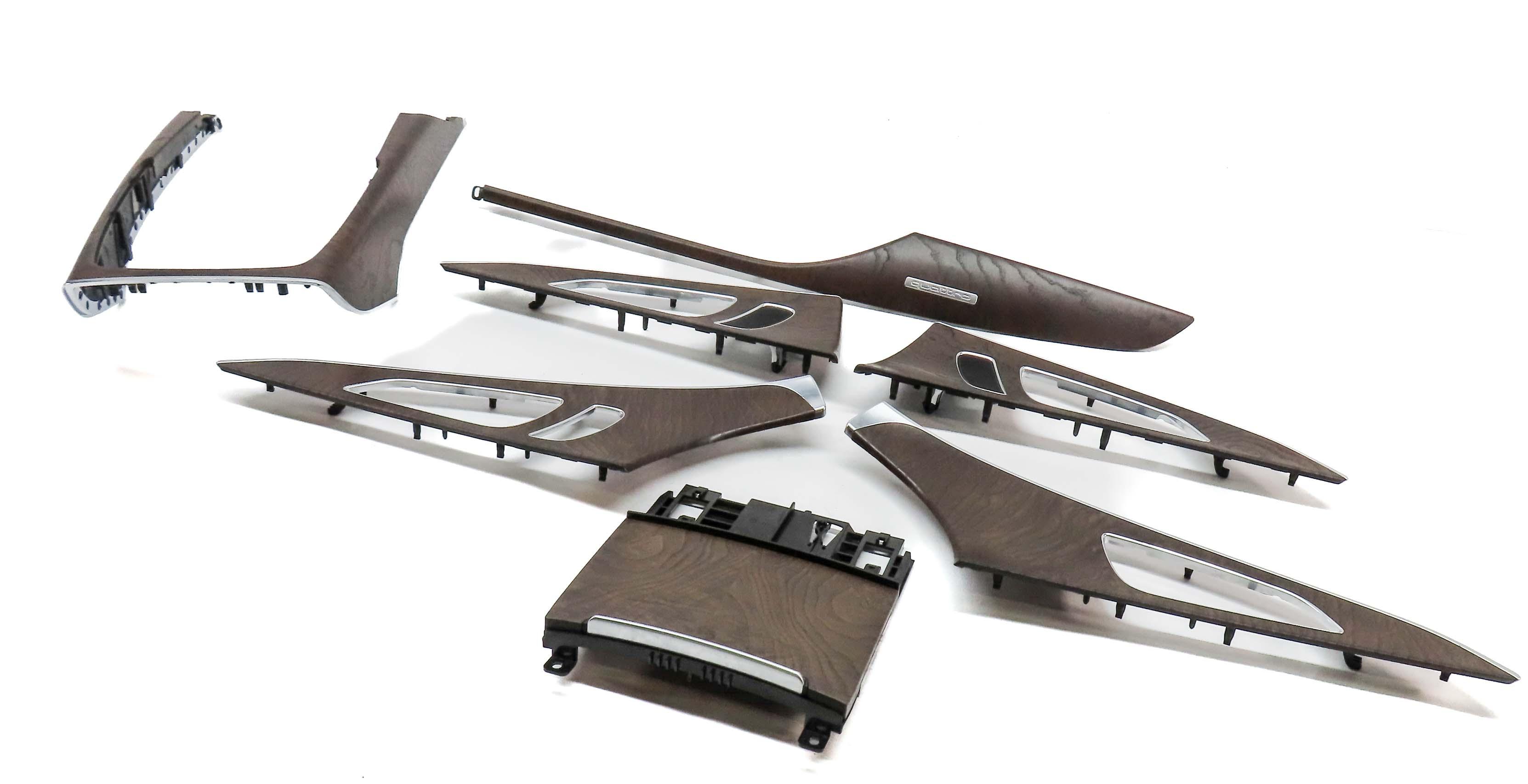 2012 AUDI A6 (C7 4G) DASH DOOR CONSOLE FINE GRAIN ASH WOOD INTERIOR TRIM SET — exact item pictured