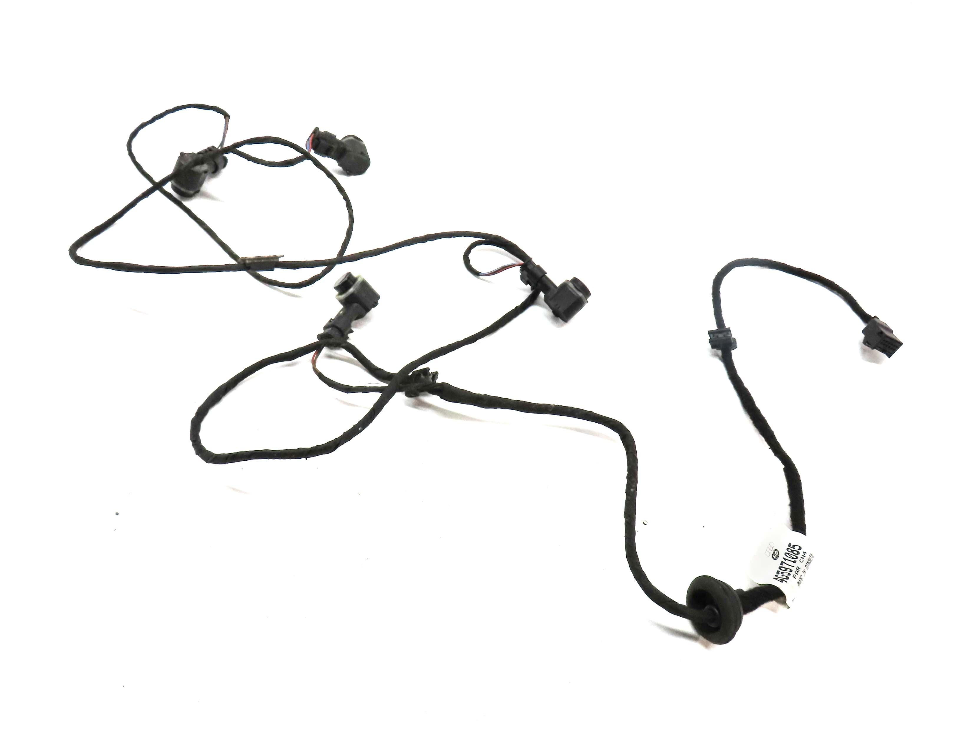 2012 AUDI A6 (C7 4G) REAR PDC PARK DISTANCE SENSOR SET-4 w/ HARNESS (BLACK A2) — exact item pictured