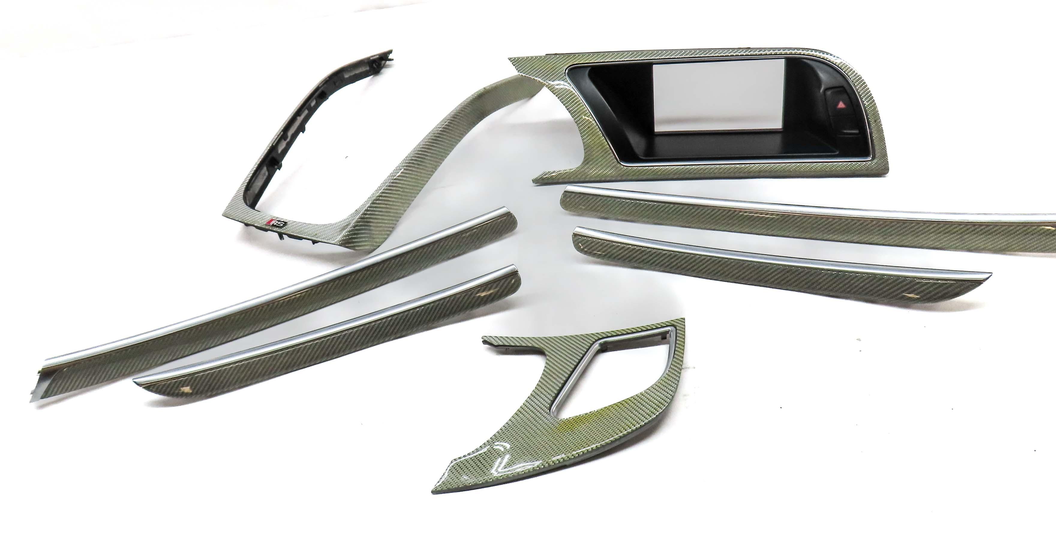 2014 AUDI RS5 (B8 8T) DASH DOOR CONSOLE INTERIOR TRIM PANEL SET (ALUMINUM RACE) — exact item pictured