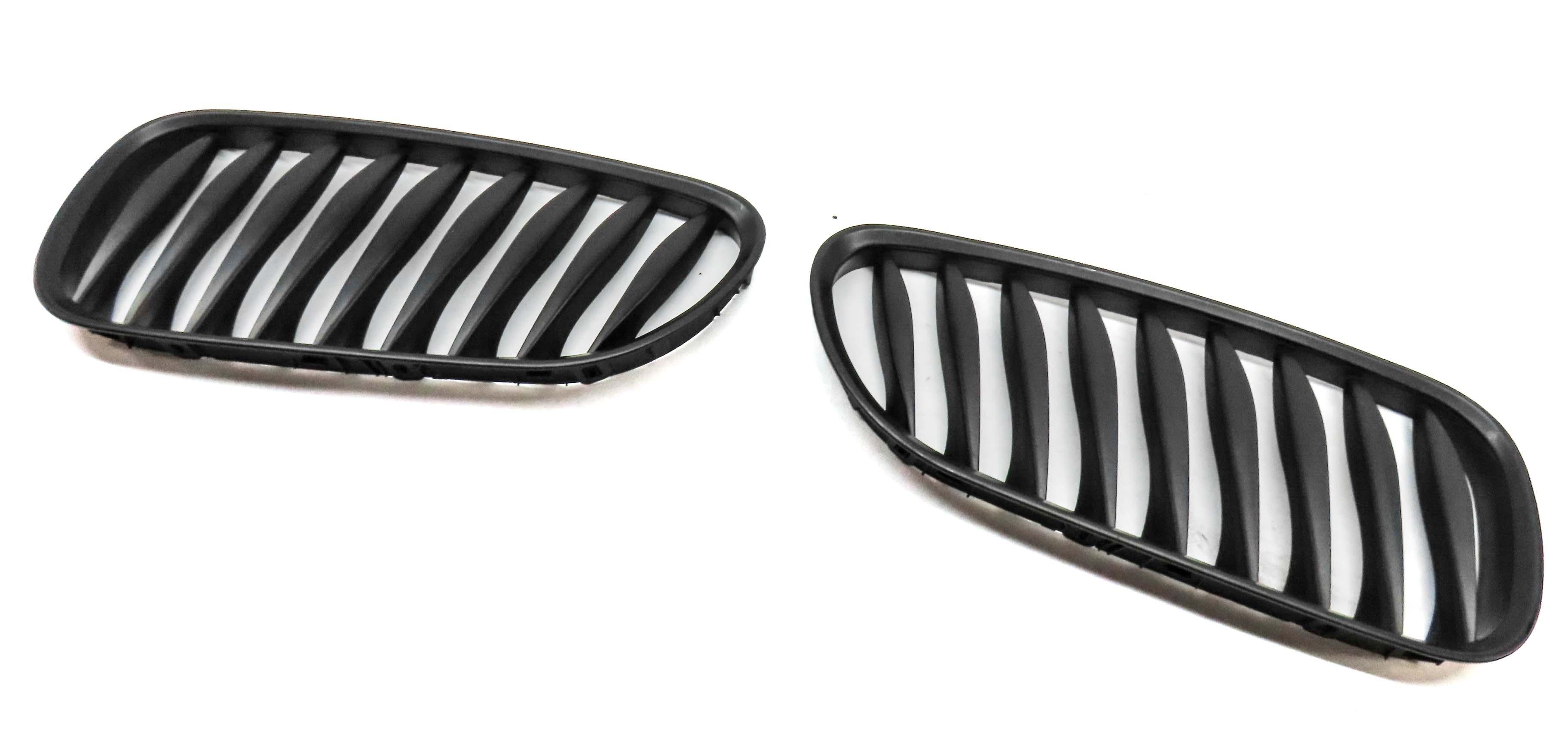 2003-2008 BMW Z4 (E85) LEFT & RIGHT UPPER HOOD GRILLE VENT SET (BLACK / CHROME) — exact item pictured