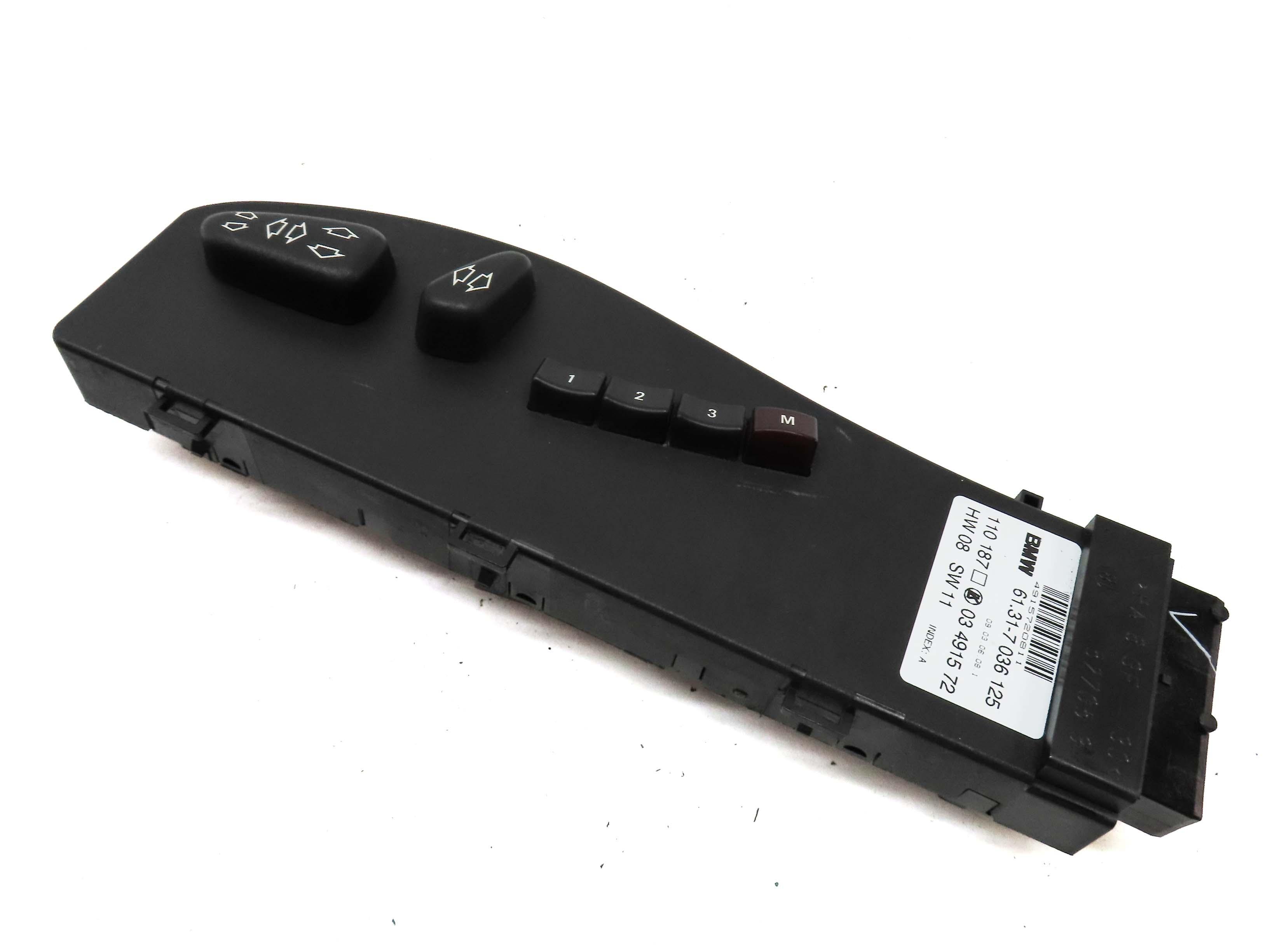 2006 BMW Z4 CONVERTIBLE (E85) FRONT LEFT DRIVER SEAT ADJUST SWITCH (BLACK) — exact item pictured