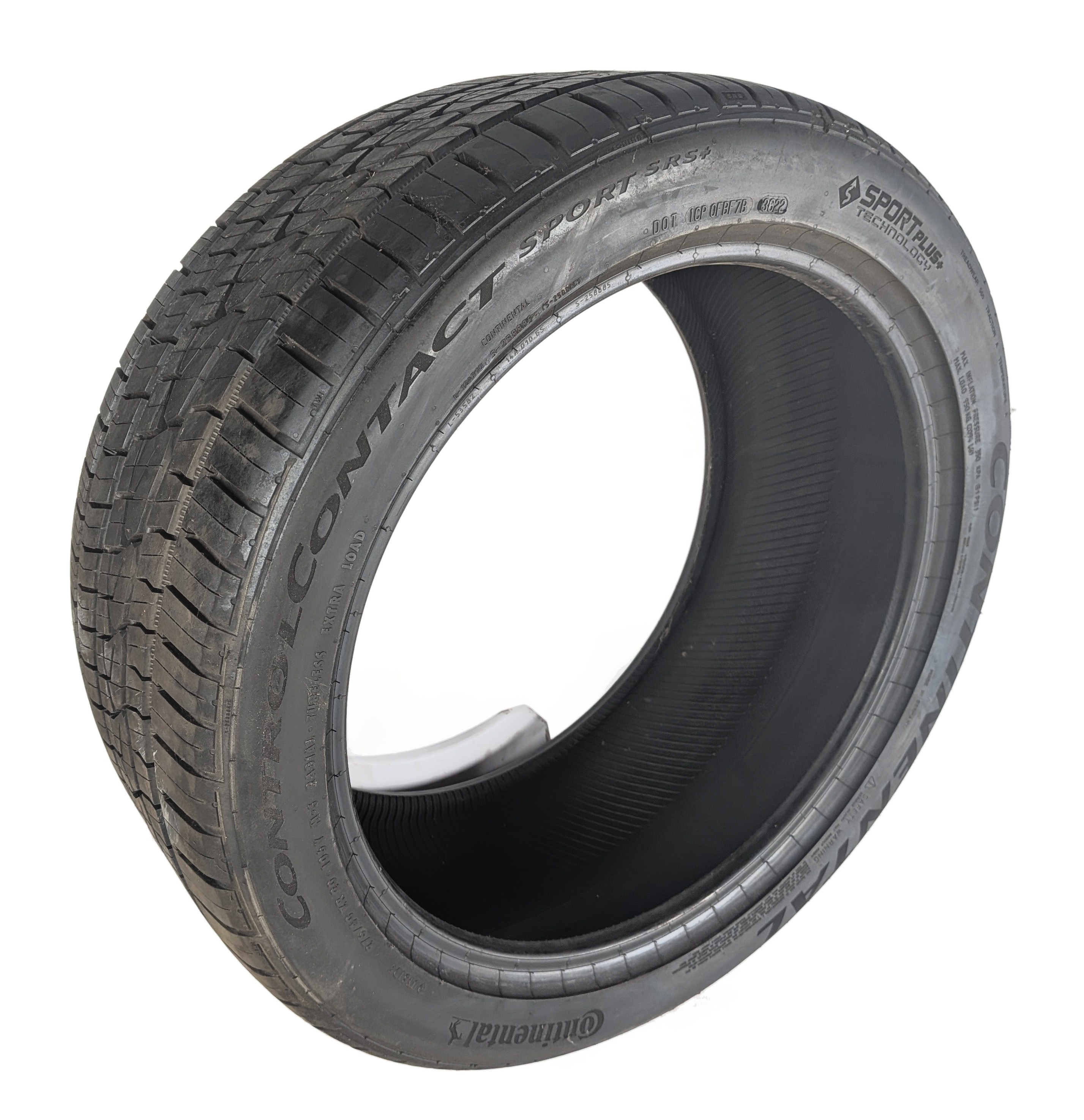 CONTINENTAL CONTROLCONTACT SPORT SRS+ 275/40ZR20 106Y 7/32 DOT 3622 TIRE — exact item pictured