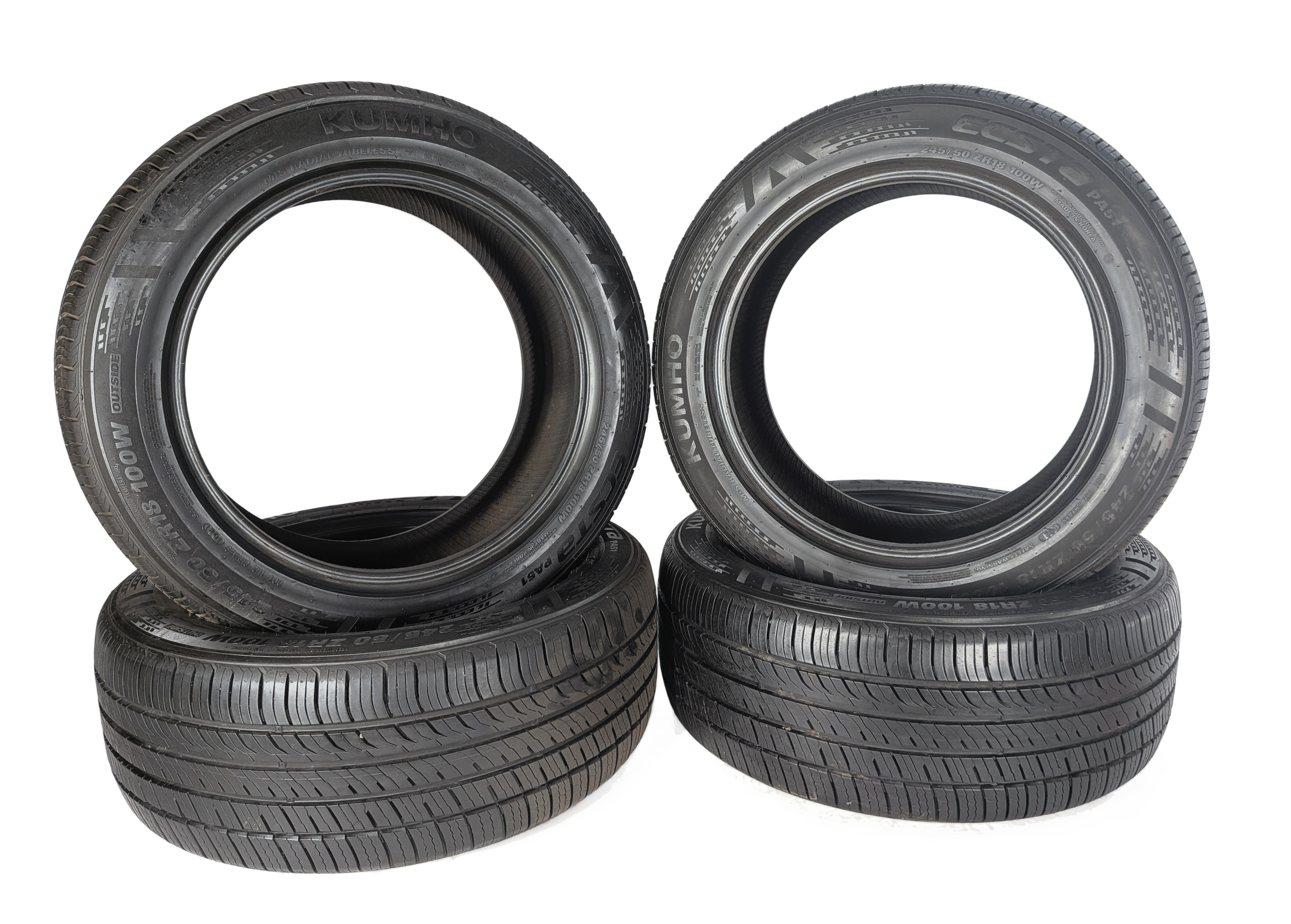 KUMHO ECSTA PA51 245/50ZR18 100W ALL SEASON 7/32 DOT 1021 TIRE SET/4 — exact item pictured