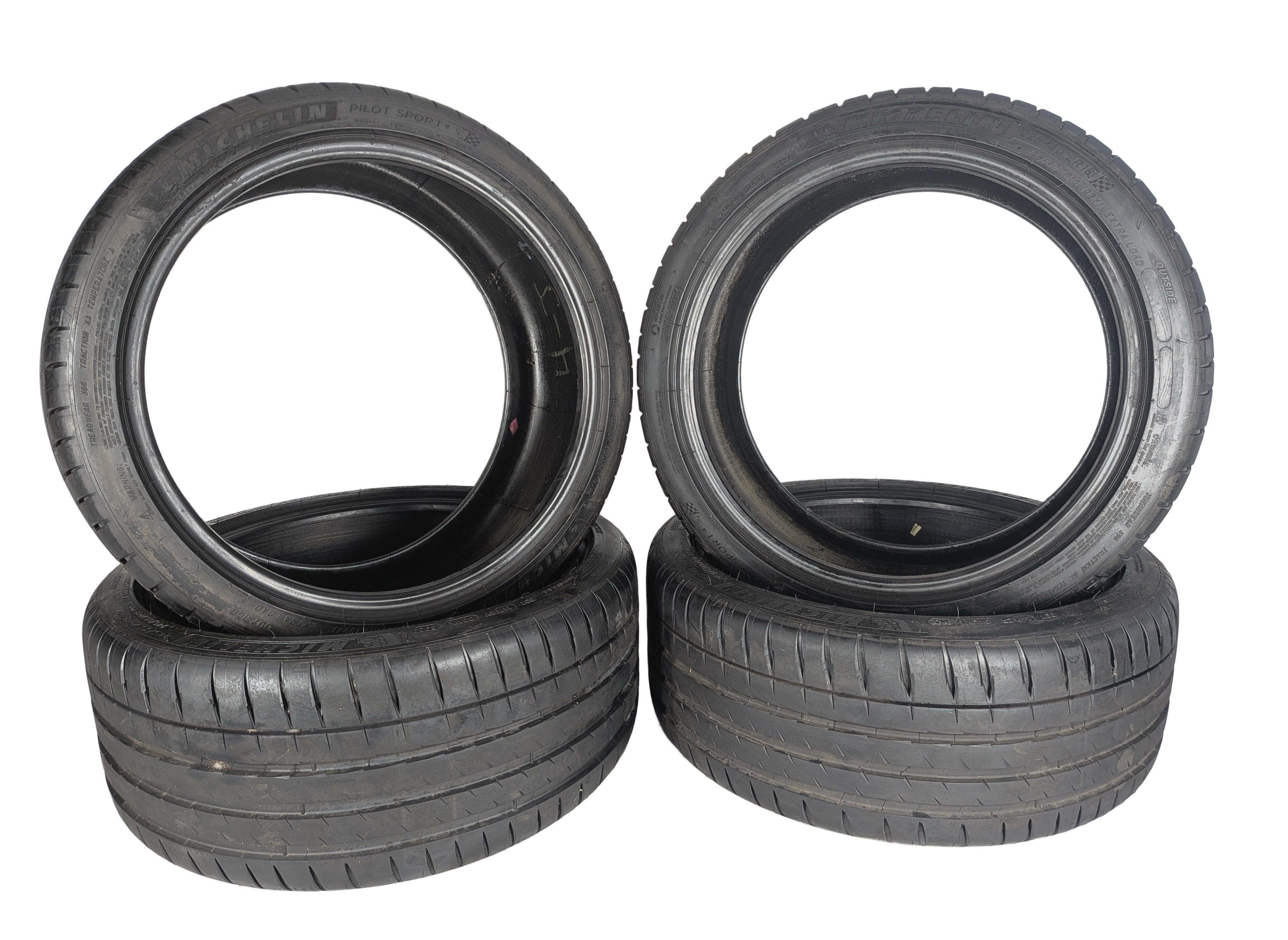 MICHELIN PILOT SPORT 4 S 225/40ZR18 245/35ZR18 SUMMER 8/32 DOT 3622 TIRE SET/4 — exact item pictured