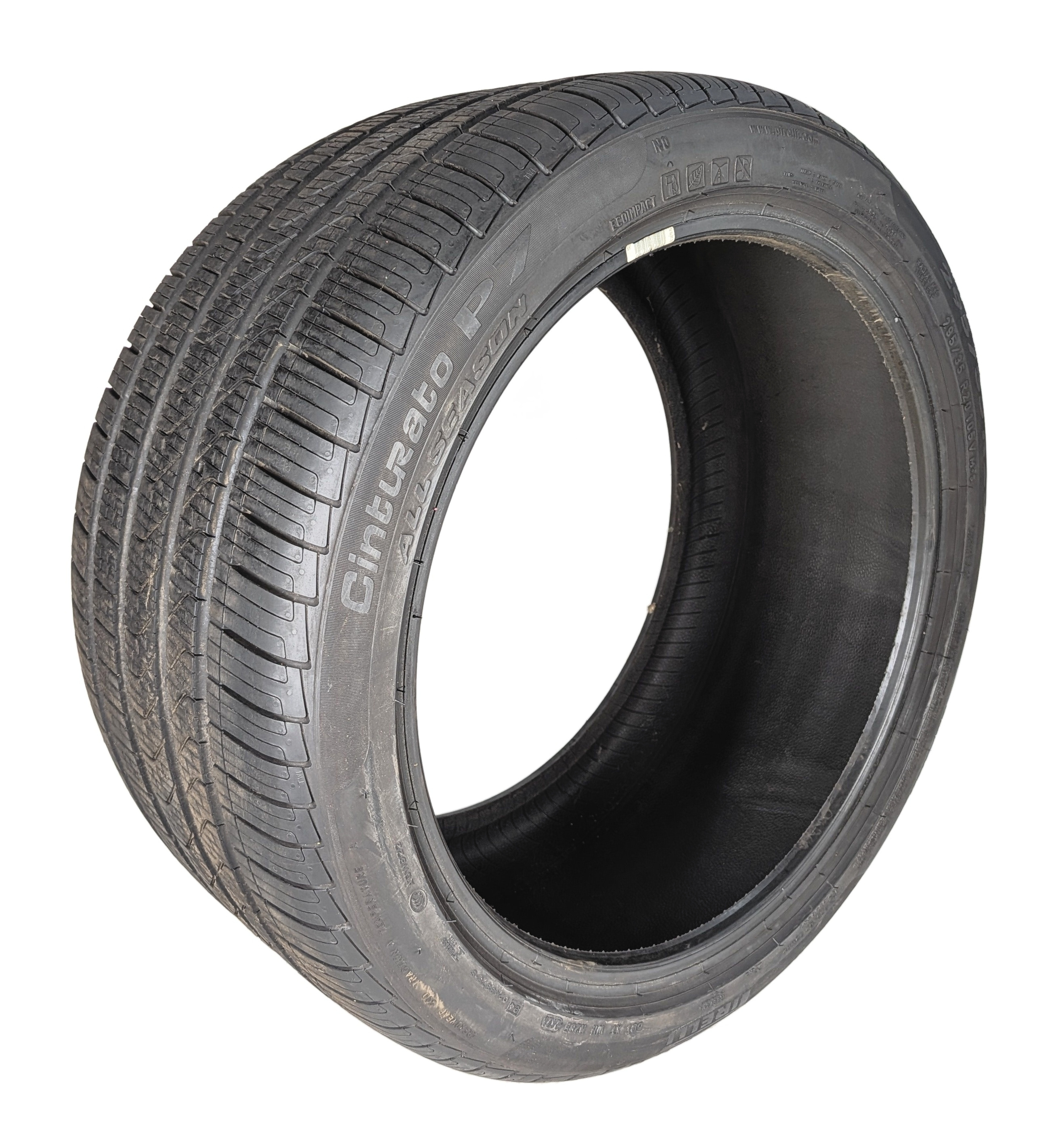 PIRELLI CINTURATO P7 ALL SEASON 295/35R20 105V XL N0 8/32 DOT 2421 TIRE — exact item pictured