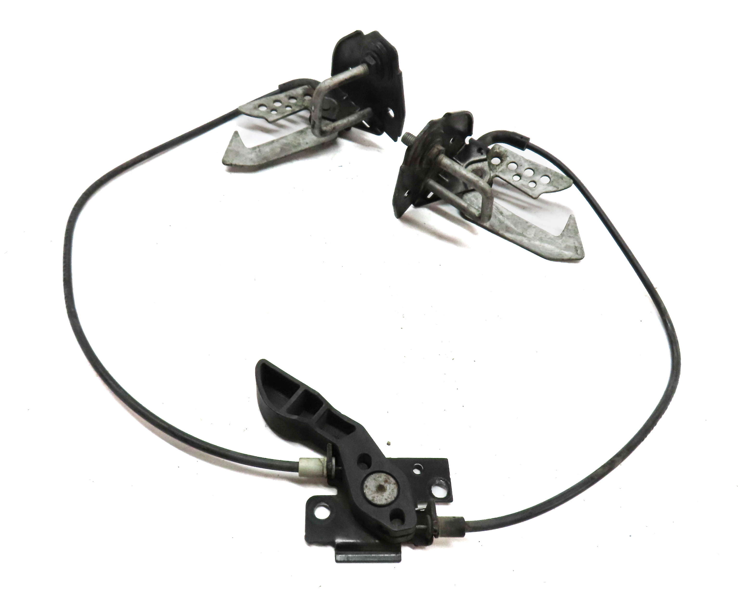 2011 BMW 535Xi (F10) FRONT UPPER HOOD LOCK LATCH SET/3 w/RELEASE HANDLE CABLE — exact item pictured