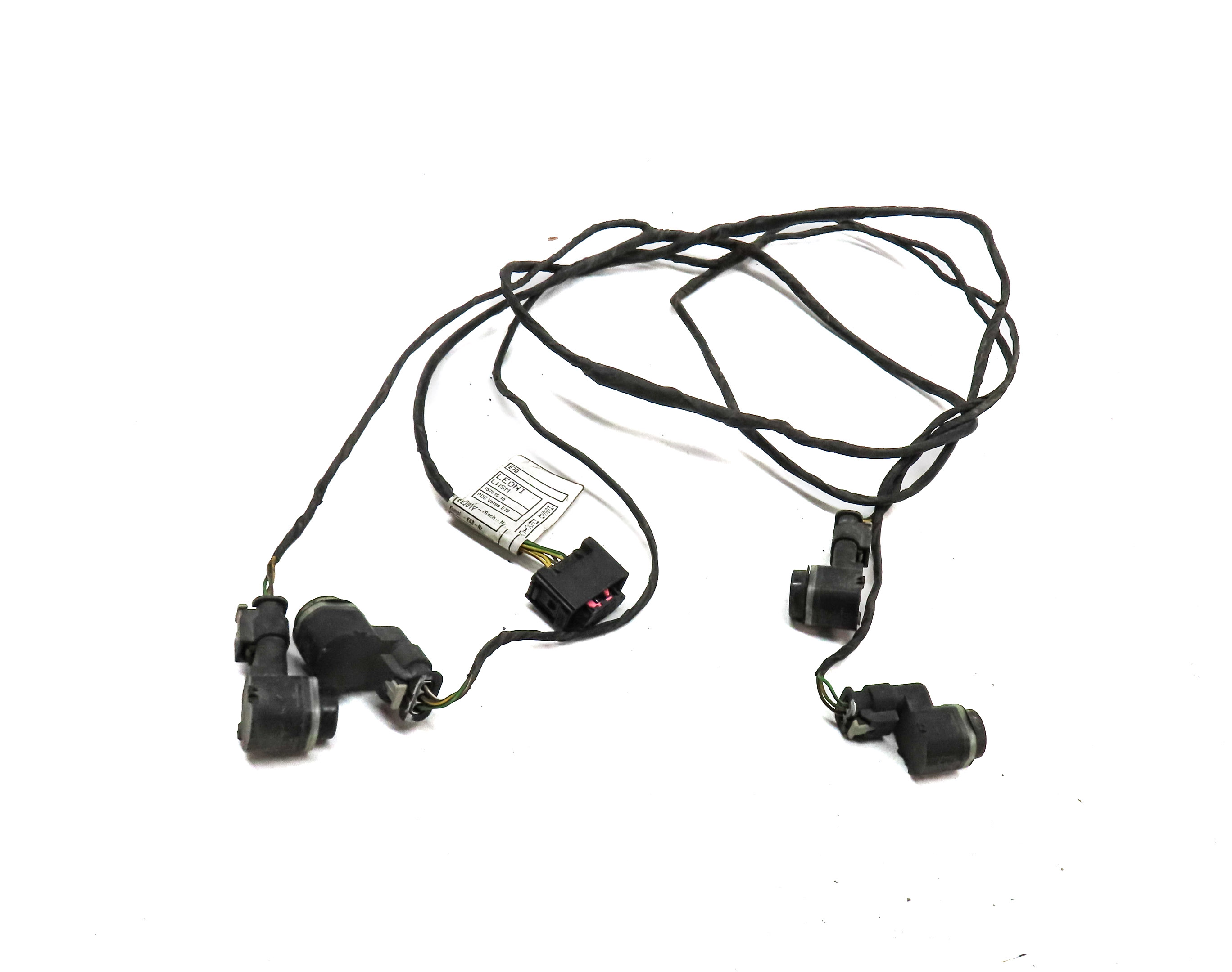 2011 BMW X5 (E70) FRONT PARK DISTANCE CONTROL PDC SENSOR SET/4 w/HARNESS (Blue) — exact item pictured