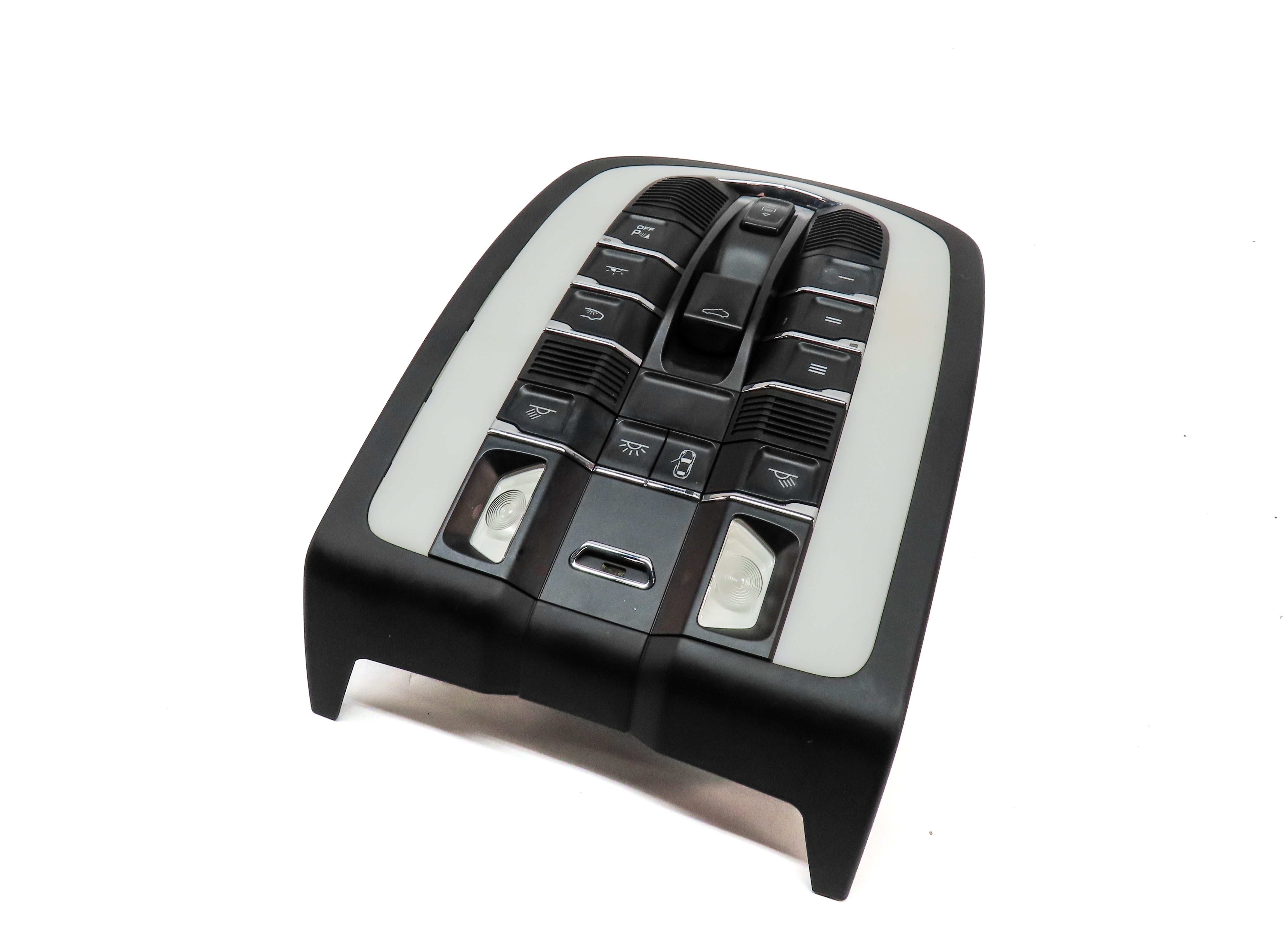 2018 PORSCHE MACAN (95B) FRONT CENTER ROOF DOME LIGHT ASSEMBLY (Black) — exact item pictured