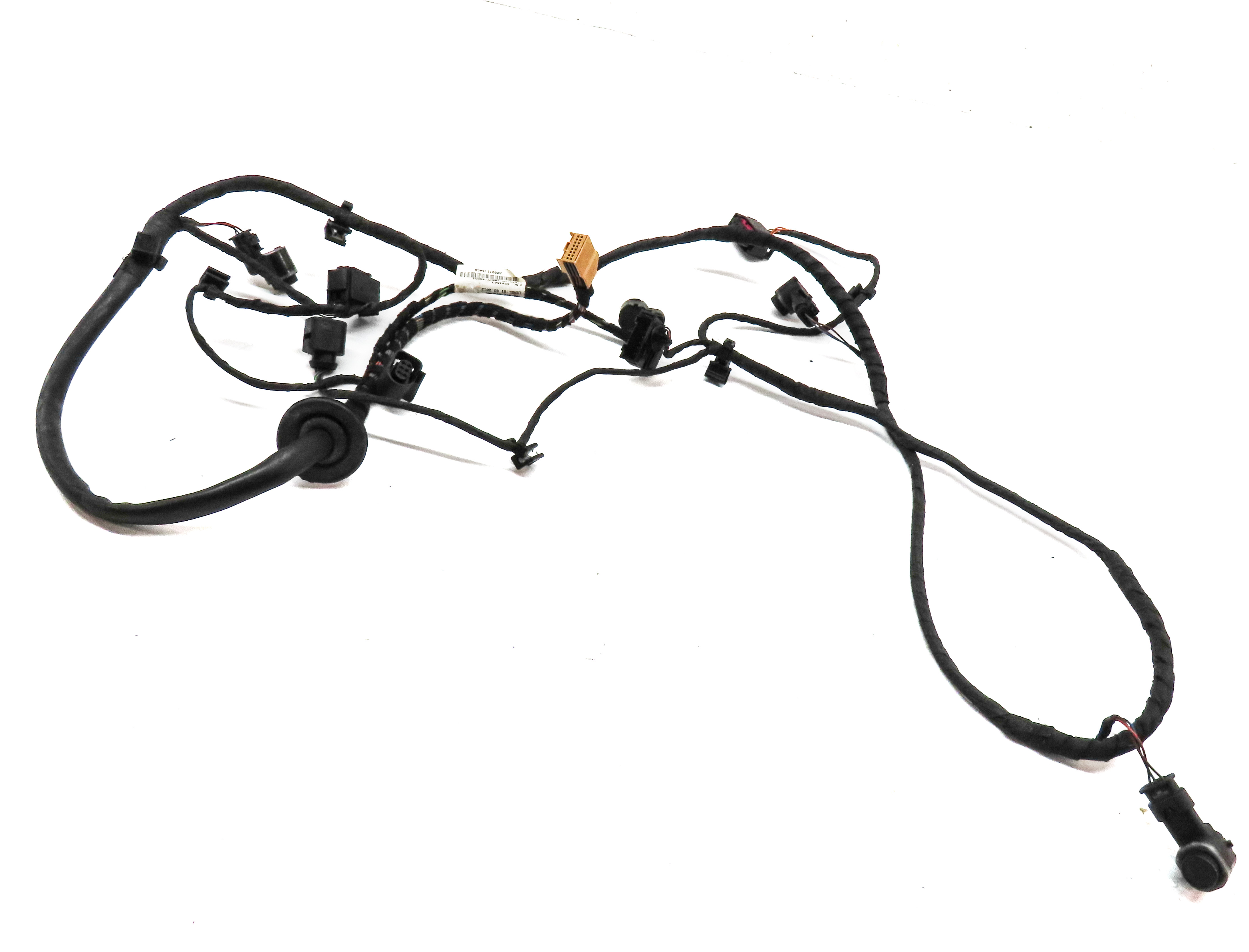 14 AUDI Q5 (B8 8R) REAR PARK ASSIST PDC DISTANCE SENSOR SET/4 w/HARNESS (BLACK) — exact item pictured