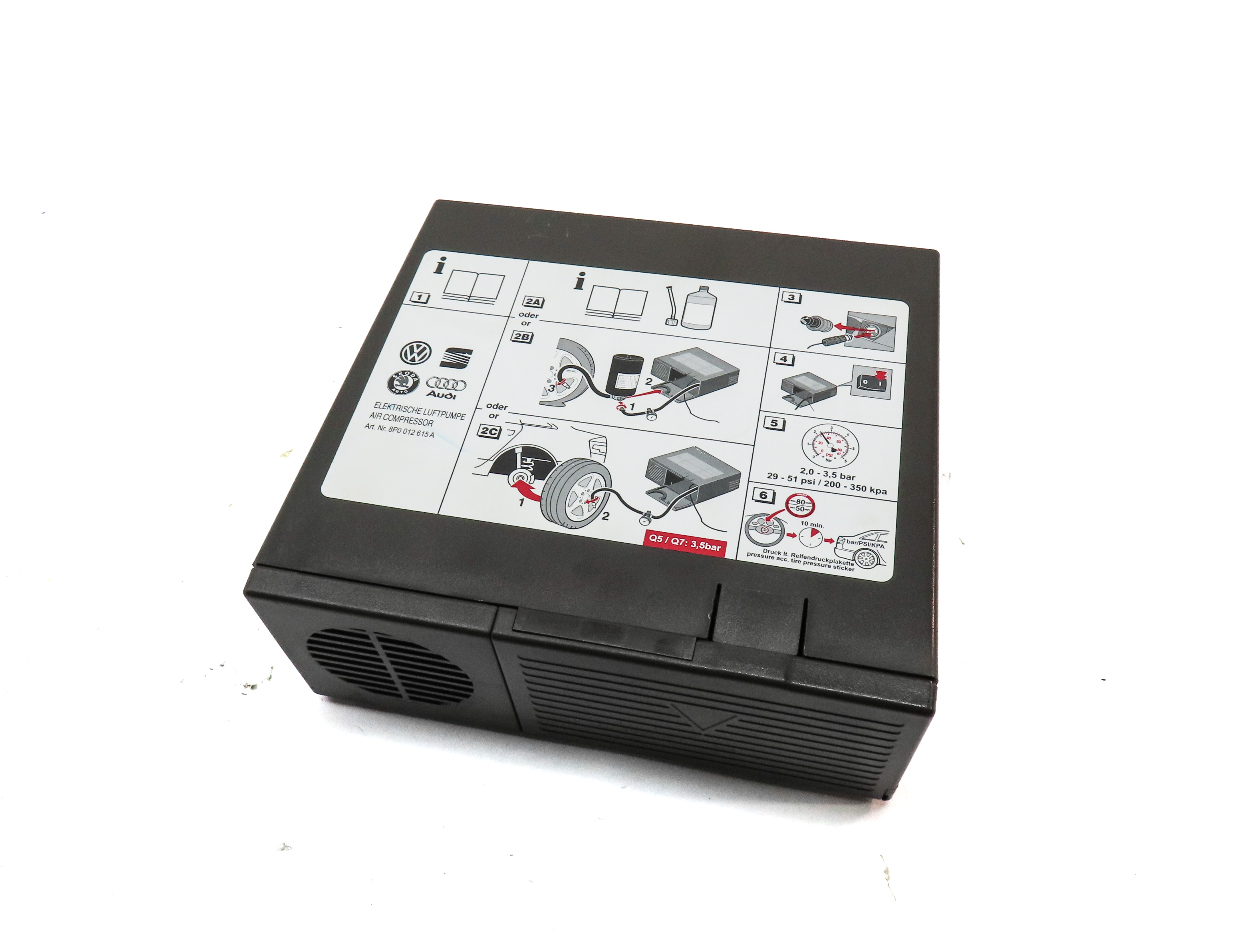 2014 AUDI Q5 (B8 8R) EMERGENCY ROADSIDE SPARE TIRE AIR COMPRESSOR INFLATOR — exact item pictured