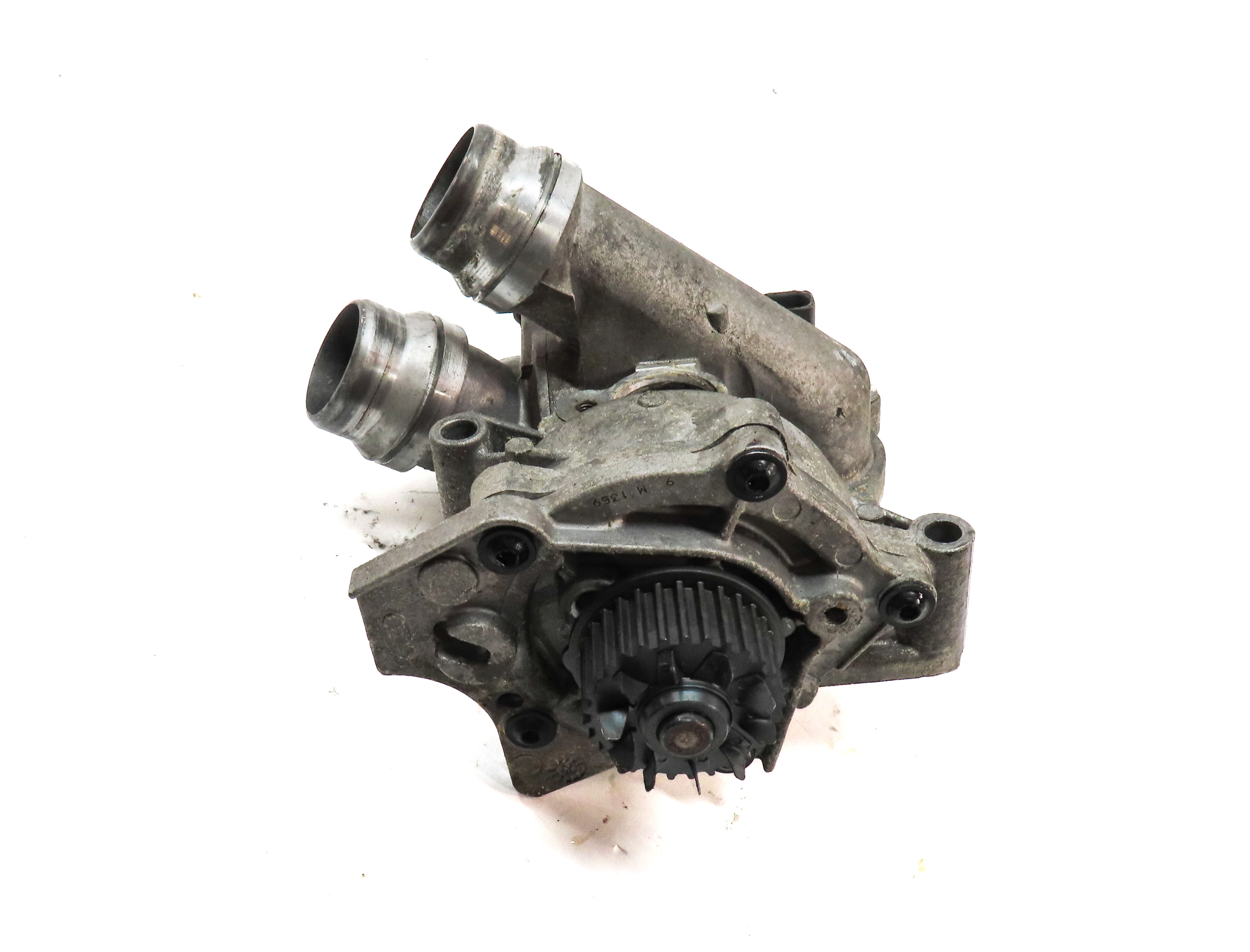 14 AUDI Q5 B8 8R 2.0L TURBO CPMB ENGINE WATER COOLANT PUMP w/THERMOSTAT HOUSING — exact item pictured