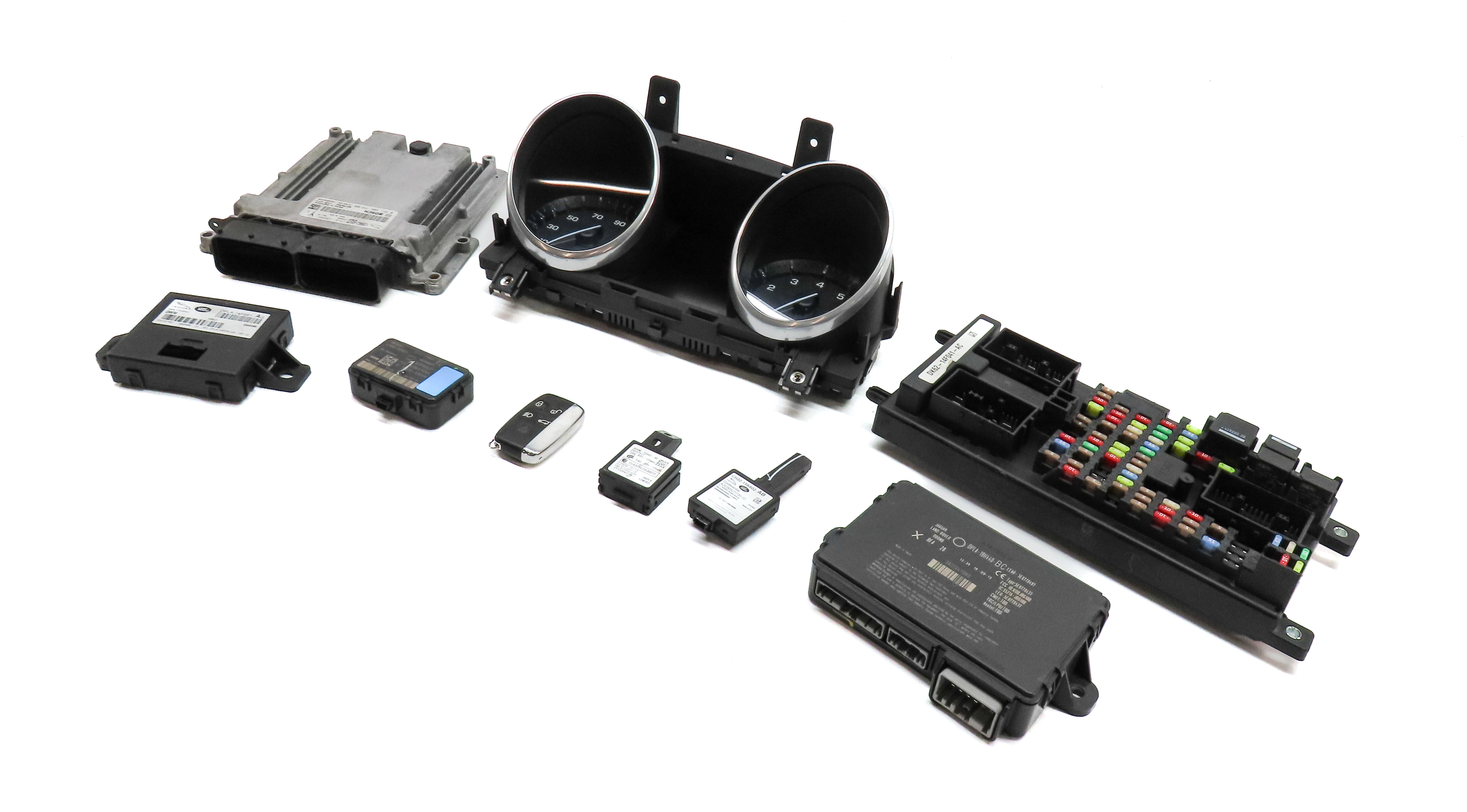 14 RANGE ROVER SPORT (L494) 3.0L SUPERCHARGED ENGINE IMMOBILIZER MODULE KEY SET — exact item pictured