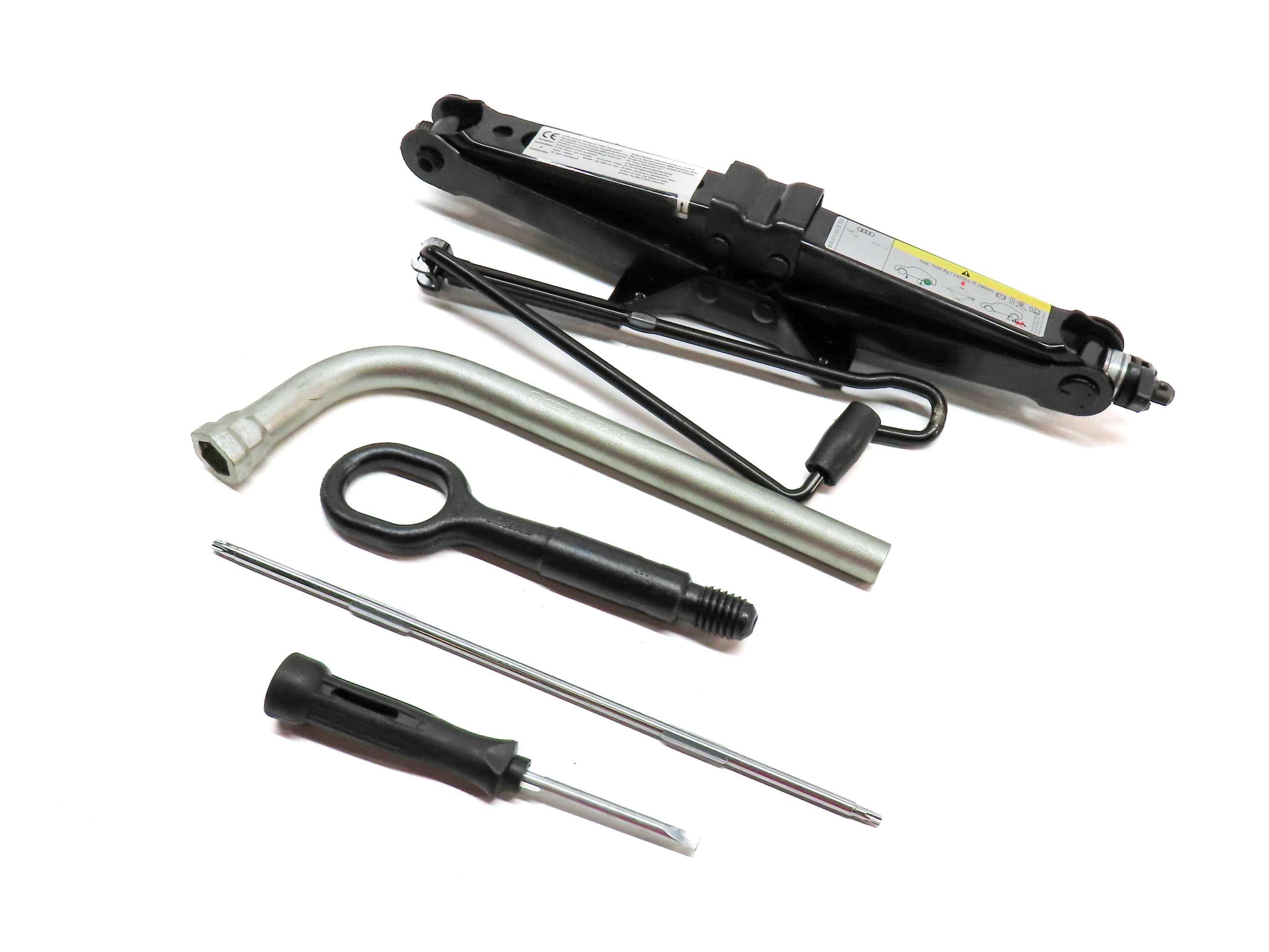 2015-2020 AUDI A3 S3 (8V 8Y) SPARE TIRE JACK LUG WRENCH TOW HOOK TOOL SET — exact item pictured