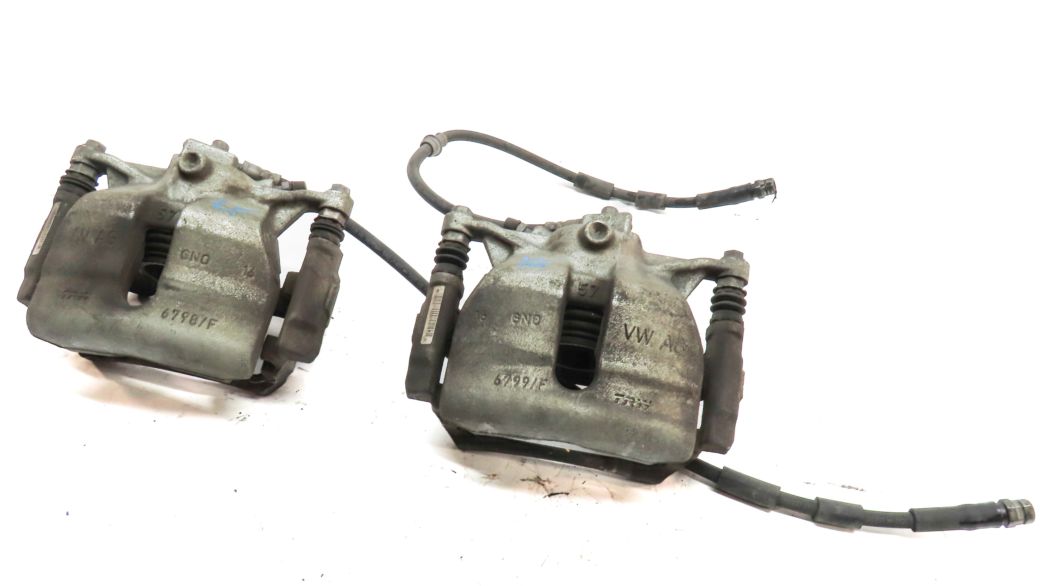 2015-2017 VW GOLF / AUDI A3 TT (8V MK3) 1.8T 2.0T FRONT DISC BRAKE CALIPER SET — exact item pictured
