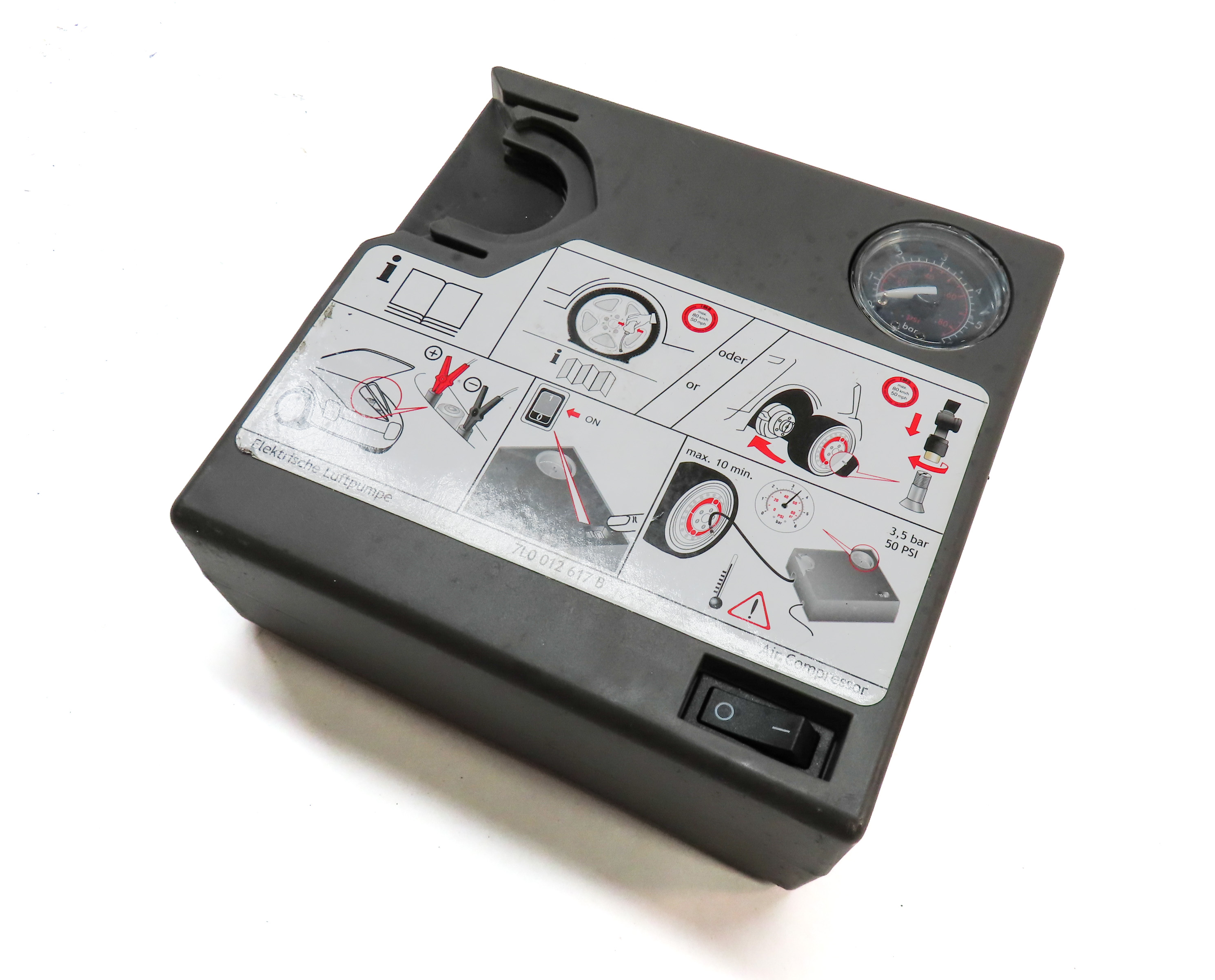 2011 PORSCHE CAYENNE (958) EMERGENCY ROADSIDE SPARE TIRE AIR COMPRESSOR PUMP — exact item pictured