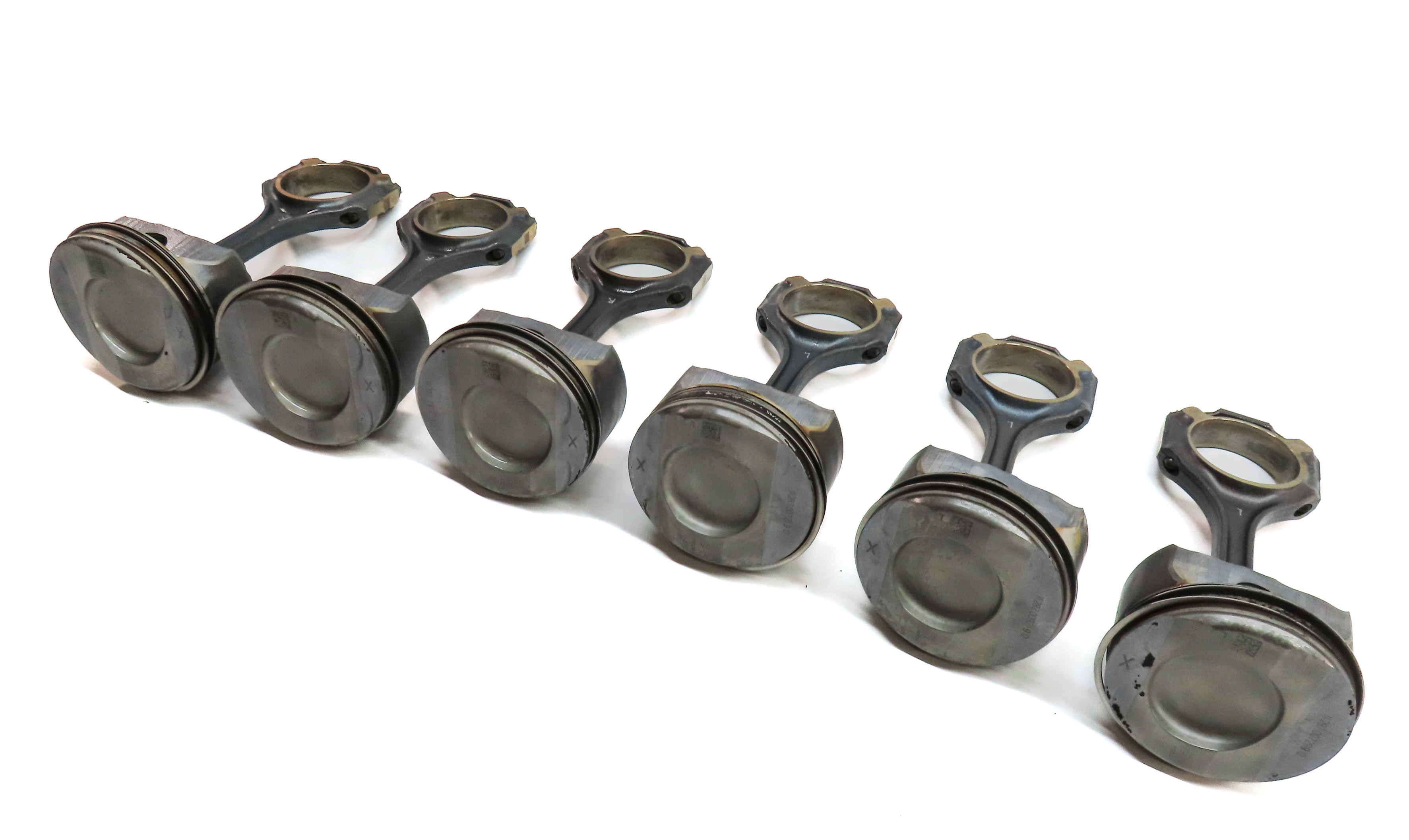 12-18 MERCEDES C E GLE GLK ML SLK (W212 W204 X204 W166 R172) 3.5L PISTON SET-6 — exact item pictured