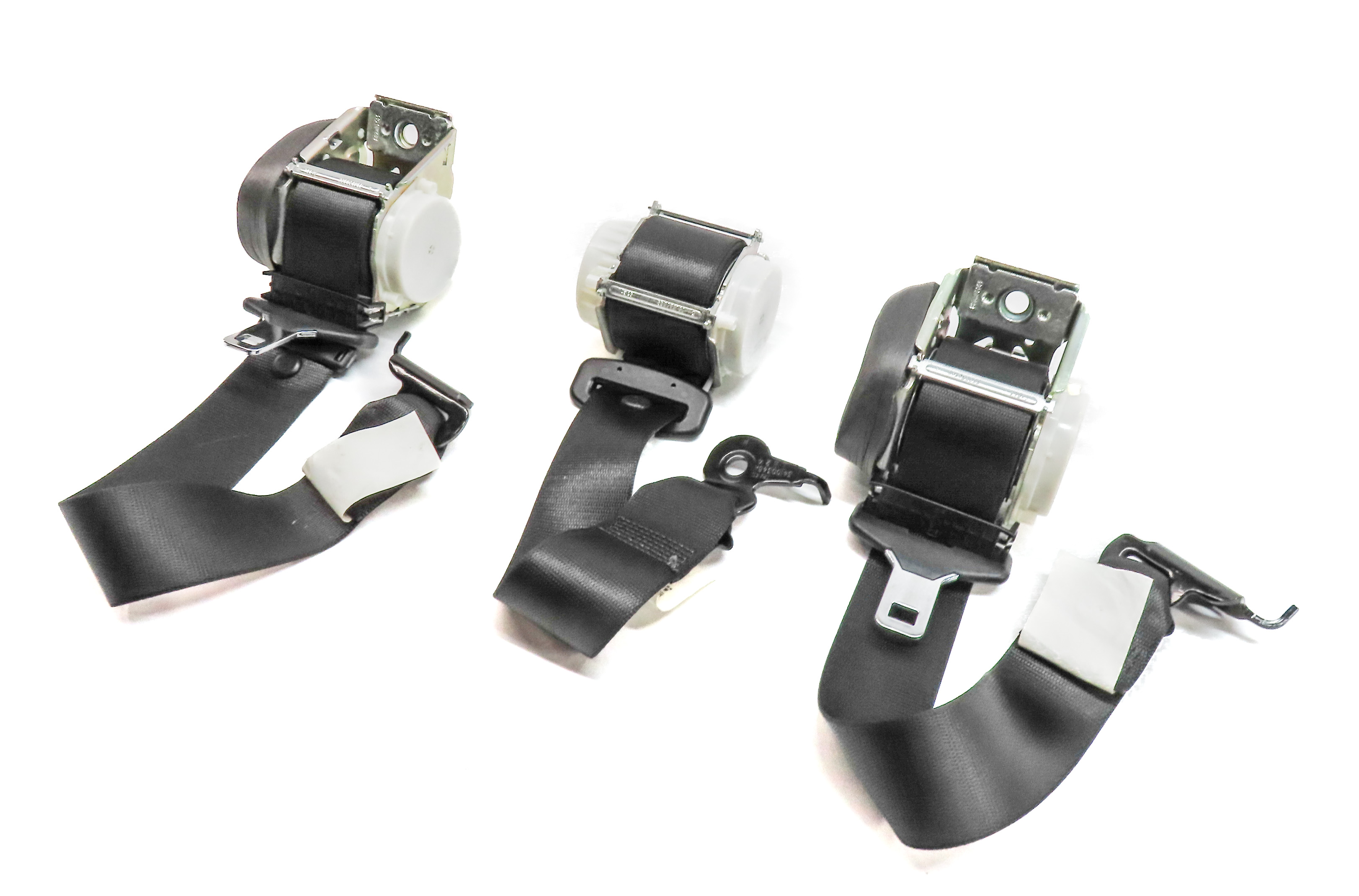 2011 BMW X3 (F25) REAR LEFT CENTER RIGHT SEAT SEATBELT RETRACTOR SET/3 (Black) — exact item pictured