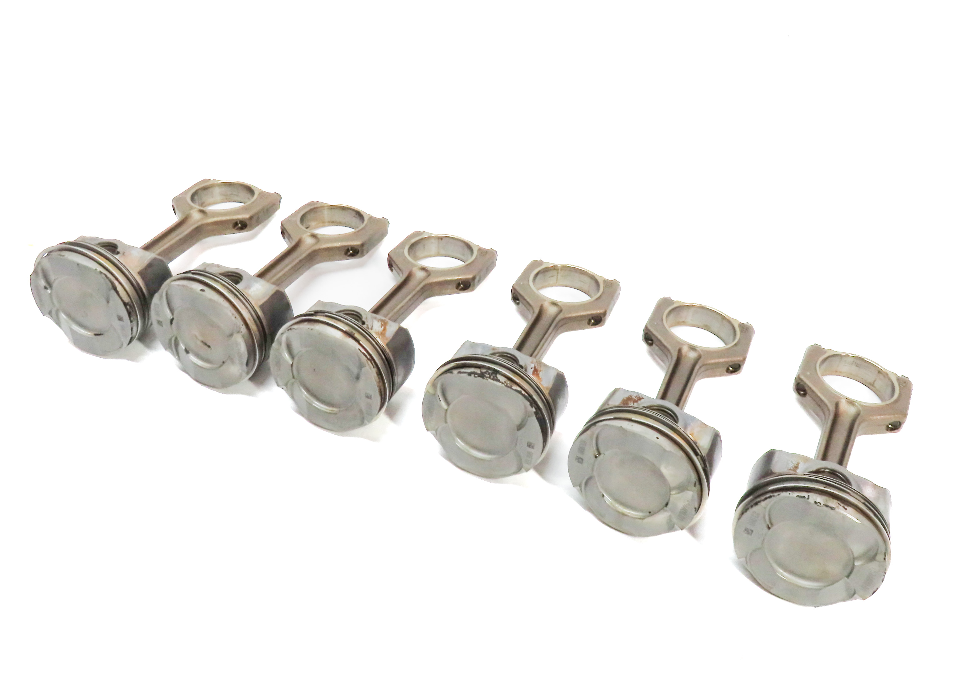 2010-2014 BMW 1/3/4/5/6/7/X1/X3/X5/X6 3.0L N55 TURBO ENGINE PISTON & ROD SET 6 — exact item pictured