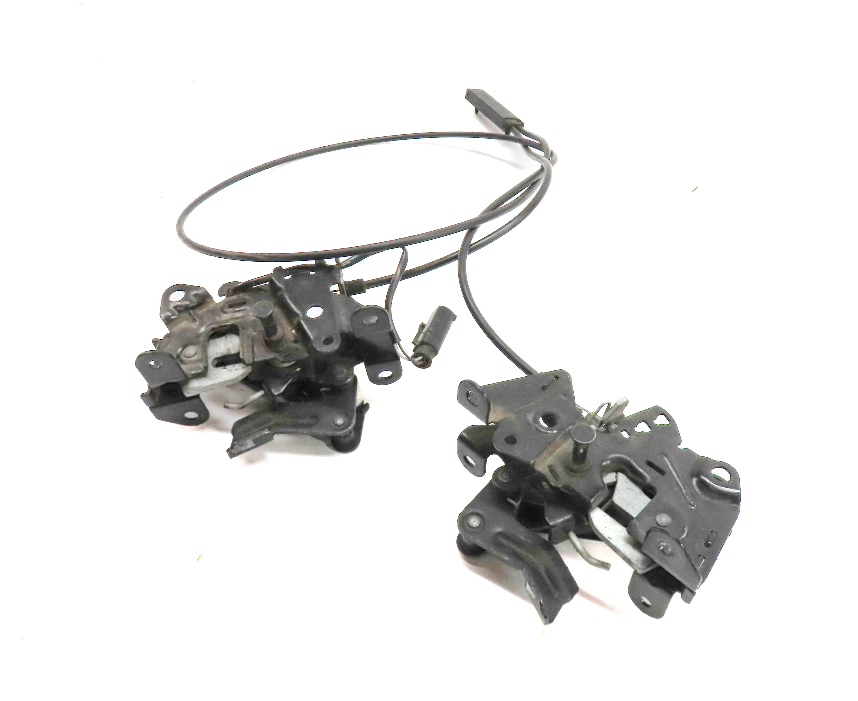 2012 BMW 528I (F10) FRONT LEFT & RIGHT HOOD BONNET LID LOCK LATCH CABLE SET/2 — exact item pictured