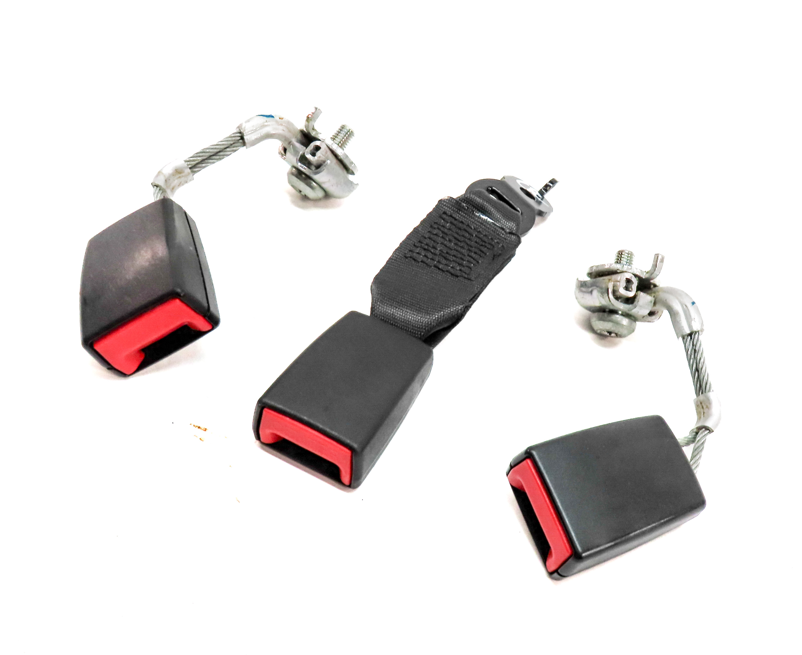 2012 BMW 528I (F10) REAR LEFT CENTER RIGHT SEATBELT BUCKLE RECEIVER SET/3 — exact item pictured