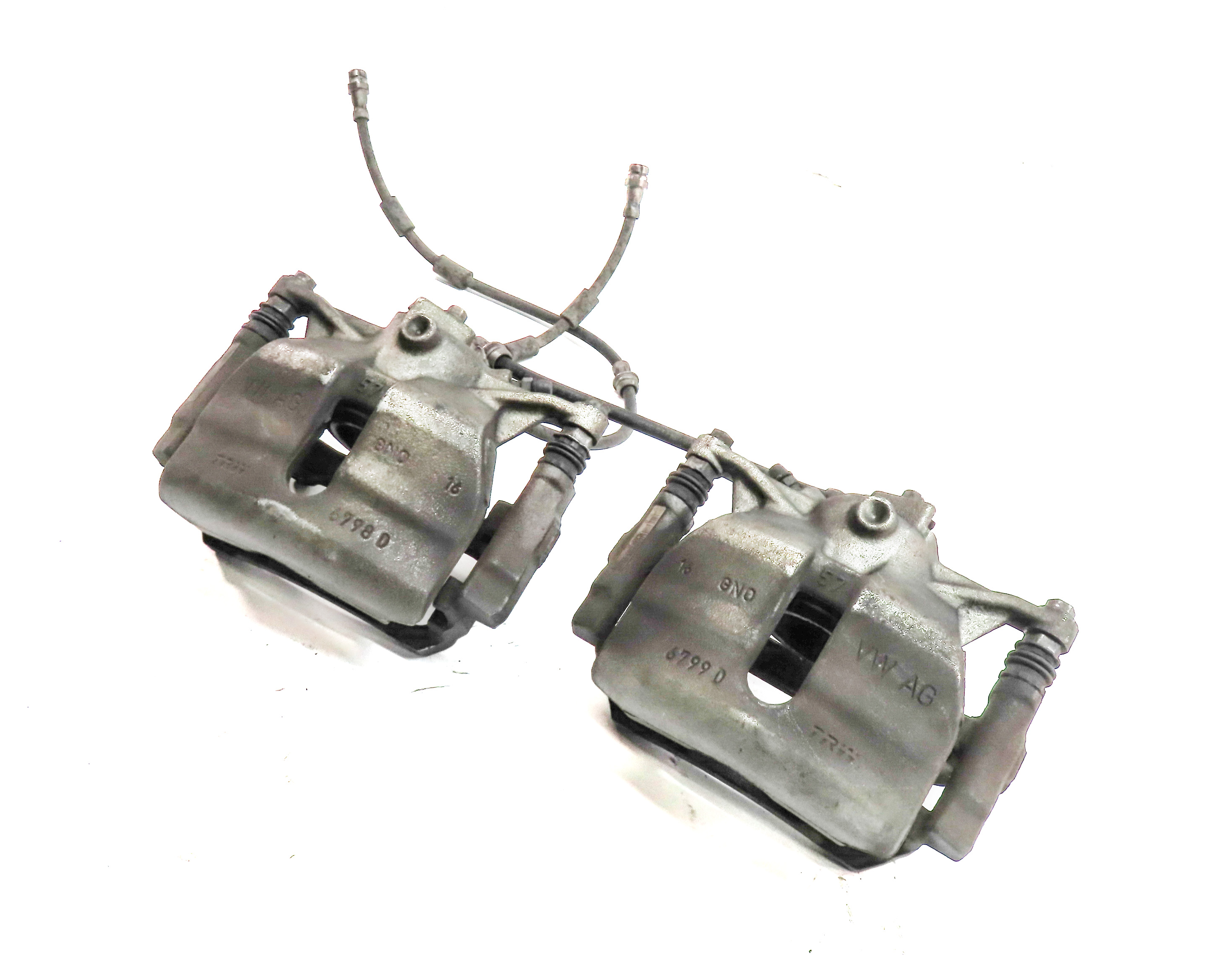 2015-2017 VW GOLF / AUDI A3 TT (8V MK3) 1.8T 2.0T FRONT DISC BRAKE CALIPER SET — exact item pictured