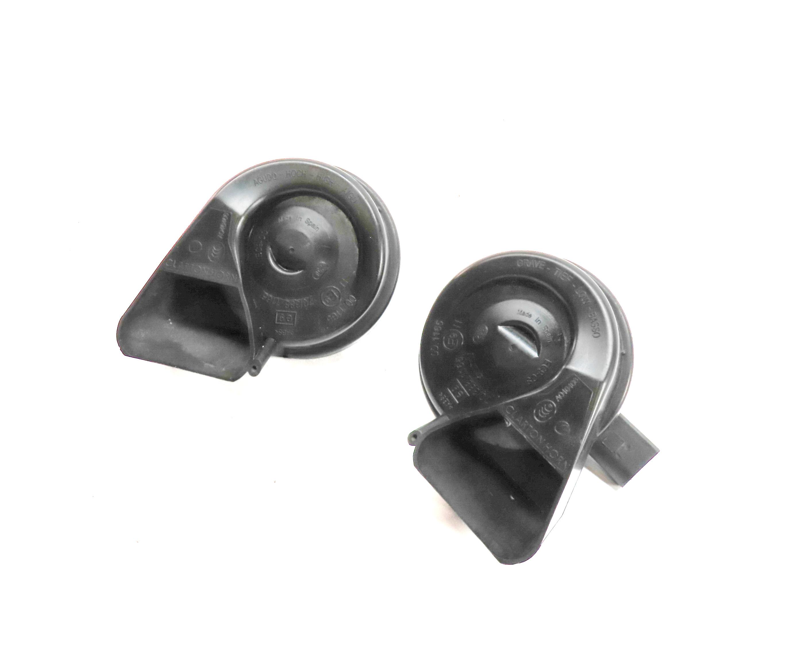 2007-2015 AUDI Q7 R8 (4L 4S) HIGH & LOW TONE NOTE SIGNAL SAFETY HORN SET-2 — exact item pictured