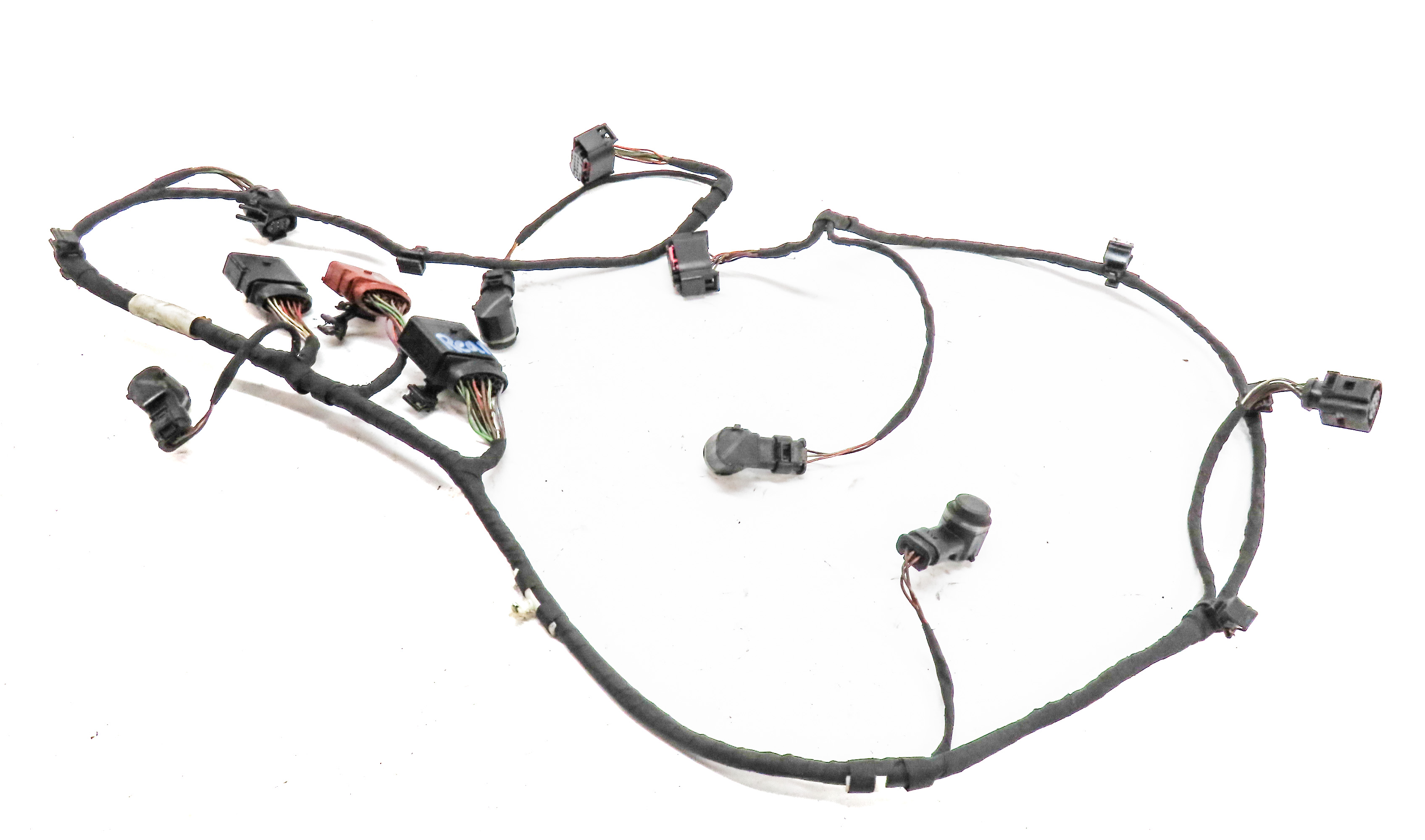 13 AUDI Q7 (4L) REAR PARK ASSIST PDC DISTANCE CONTROL WIRE SENSOR SET/4 (Black) — exact item pictured