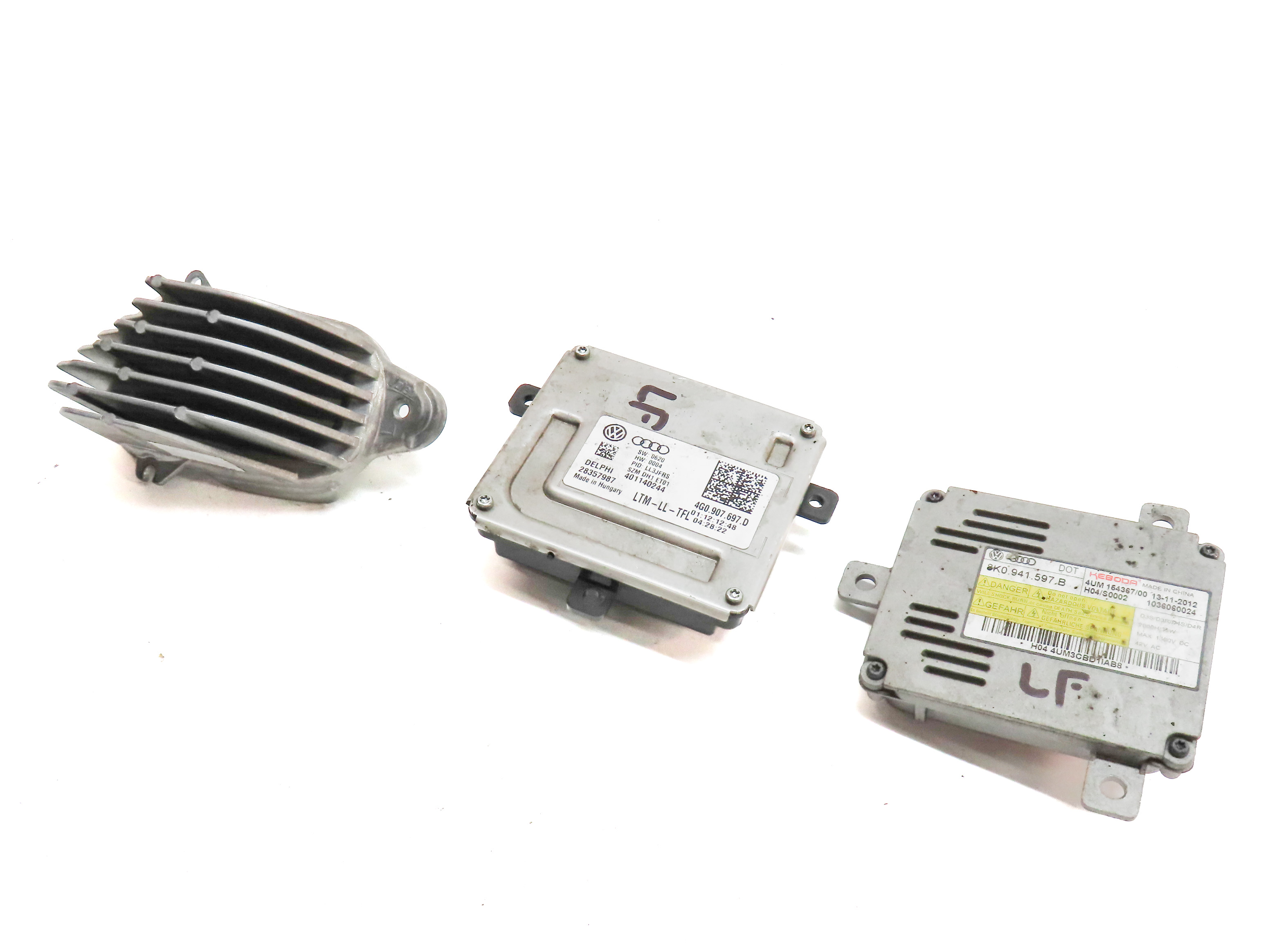 13-17 AUDI Q5 SQ5 (B8 8R) LEFT DRIVER XENON HID HEADLIGHT LAMP MODULE SET/3 — exact item pictured