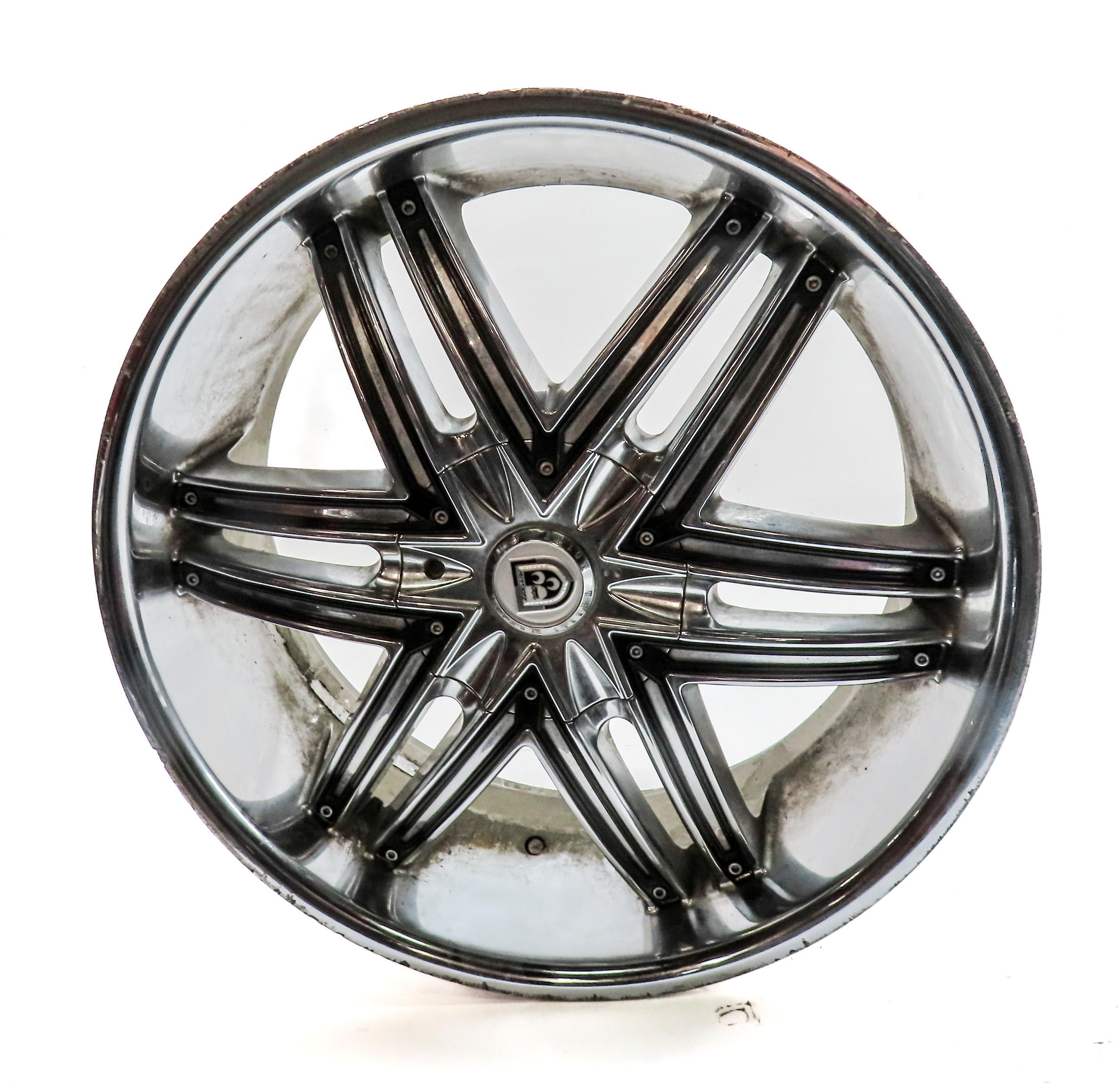 13 MERCEDES GL450 (X166) 22X9.5 LEXANI ADVOCATE CHROME 6 DOUBLE SPOKE WHEEL RIM — exact item pictured