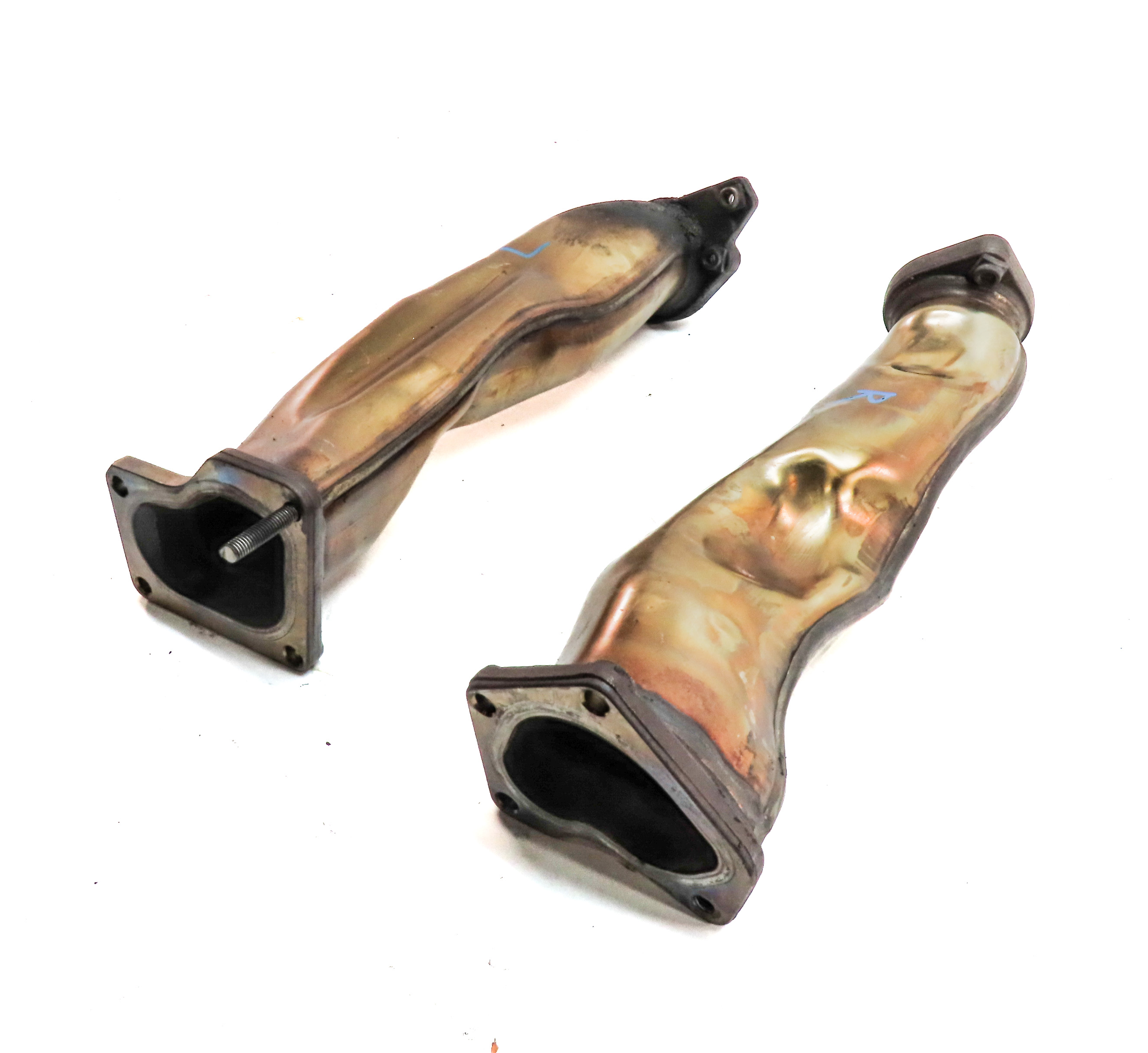 13 MERCEDES GL450 X166 4.6L (278.928) ENGINE TURBOCHARGER EXHAUST MANIFOLD SET/2 — exact item pictured