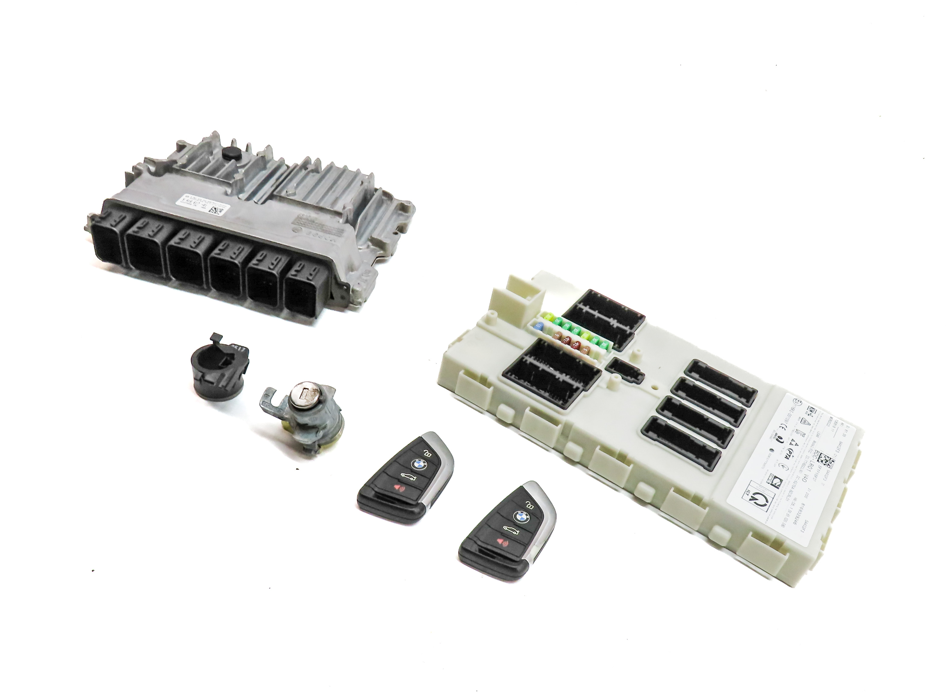 21-22 BMW X2 F39 2.0L (B46D) TURBO ENGINE DME IMMOBILIZER MODULE KEY FOB SET/6 — exact item pictured