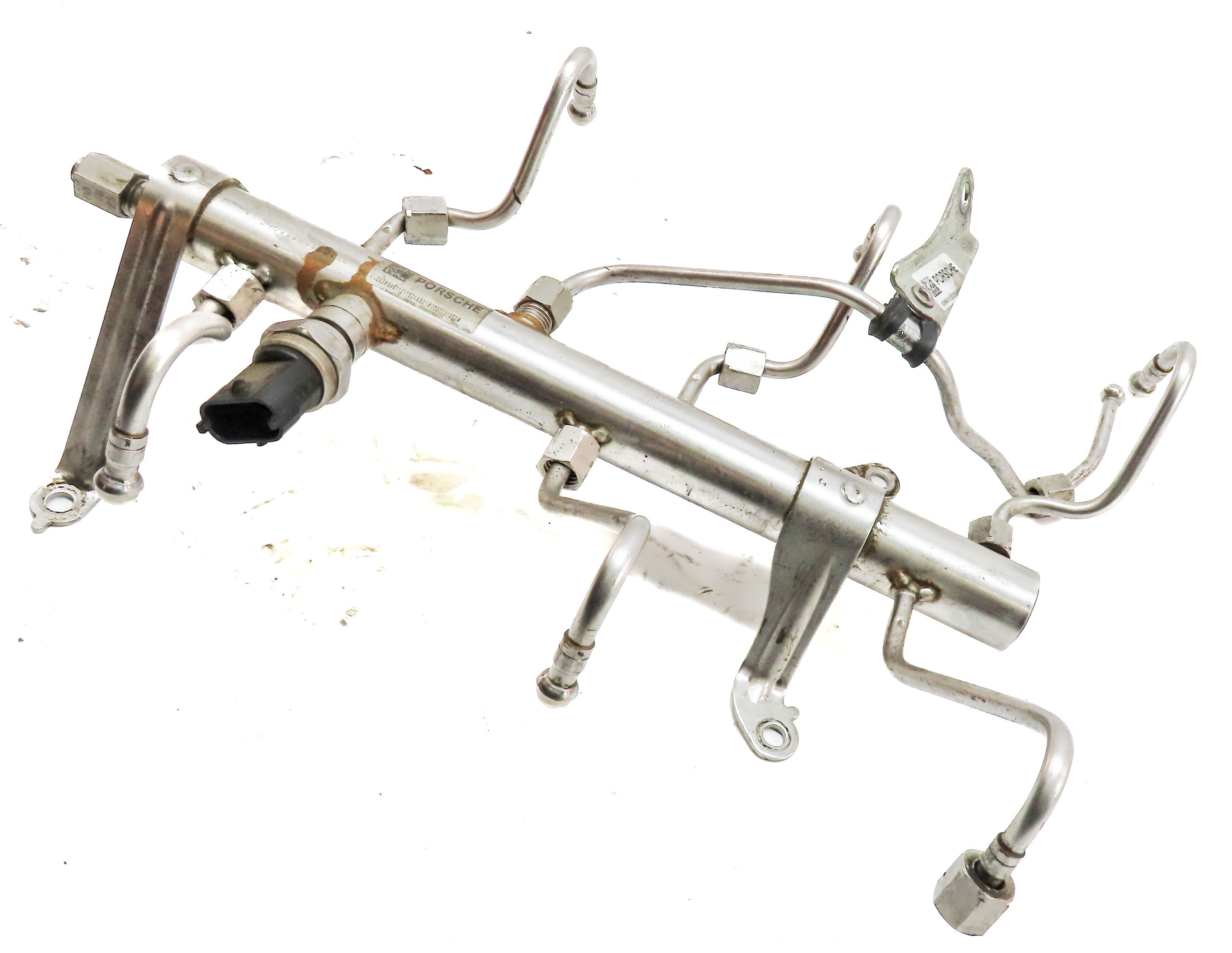 2012 PORSCHE PANAMERA (970 G1) 3.6L (M46.20) ENGINE FUEL INJECTOR RAIL w/ LINES — exact item pictured