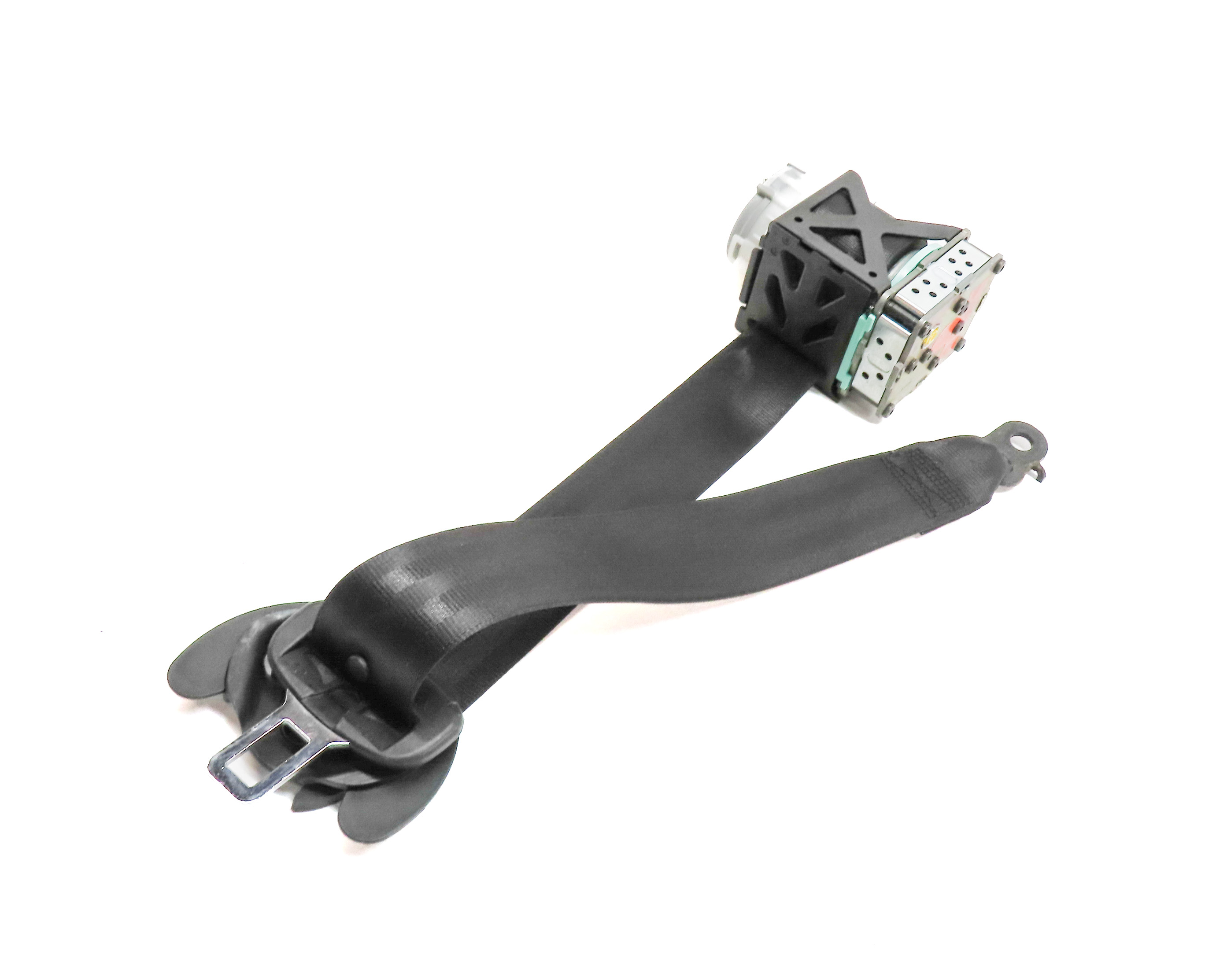 2012 PORSCHE CAYENNE (958) REAR LEFT SEAT SEATBELT RETRACTOR (Black) — exact item pictured