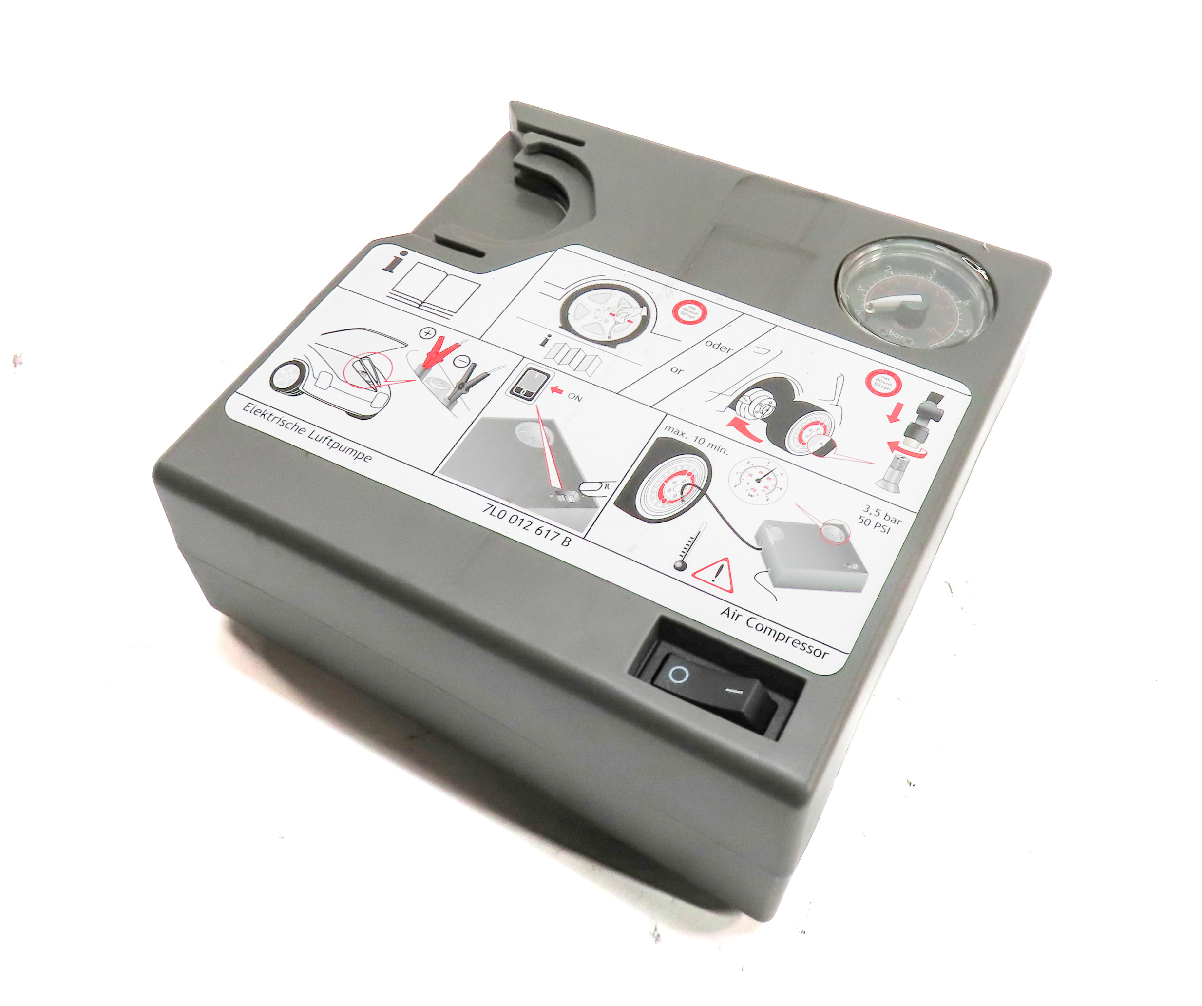 2011 PORSCHE CAYENNE (958) EMERGENCY ROADSIDE TIRE AIR COMPRESSOR PUMP ASSEMBLY — exact item pictured