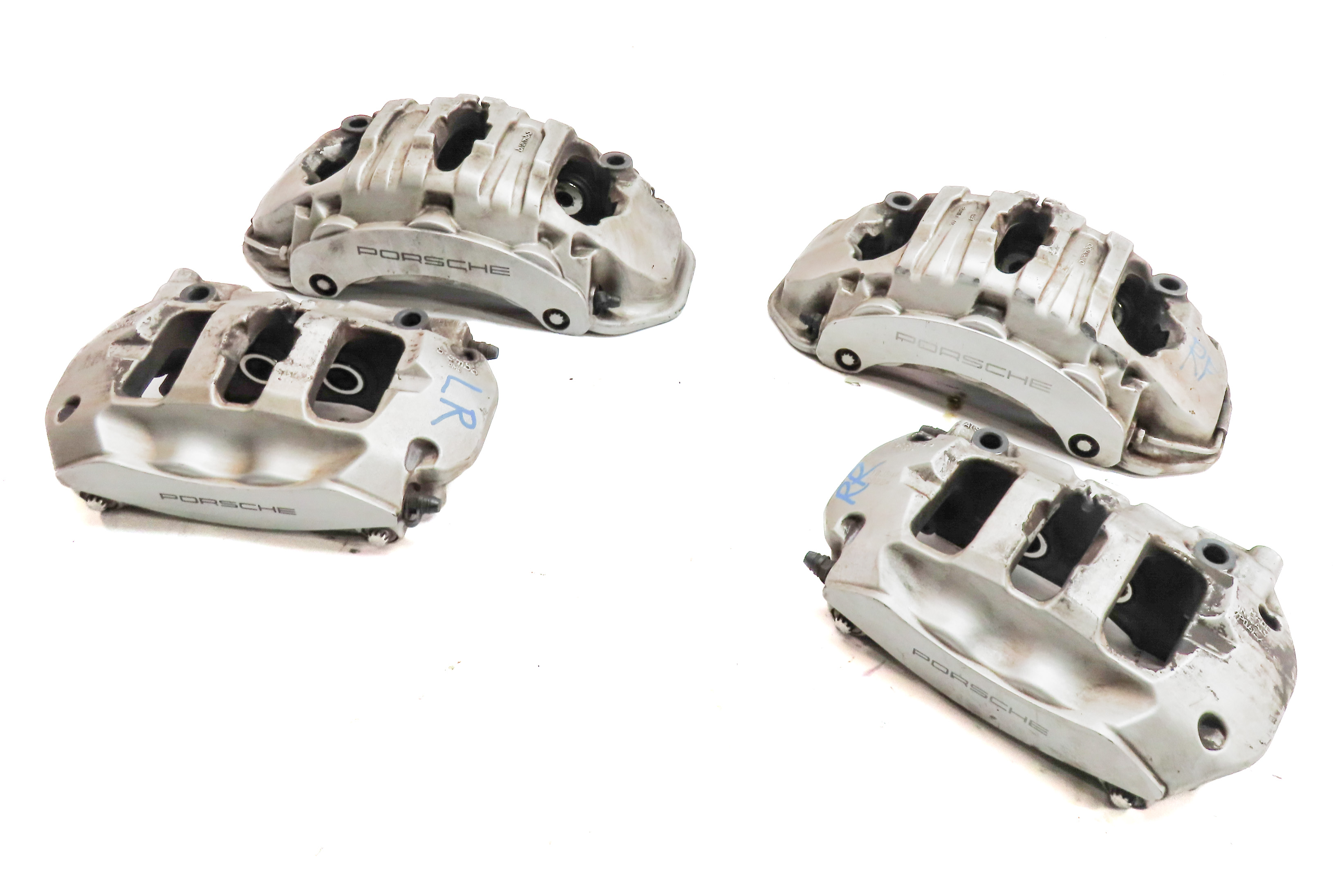 2011-2018 PORSCHE CAYENNE (958) FRONT & REAR DISC BRAKE CALIPER SET-4 (BREMBO) — exact item pictured