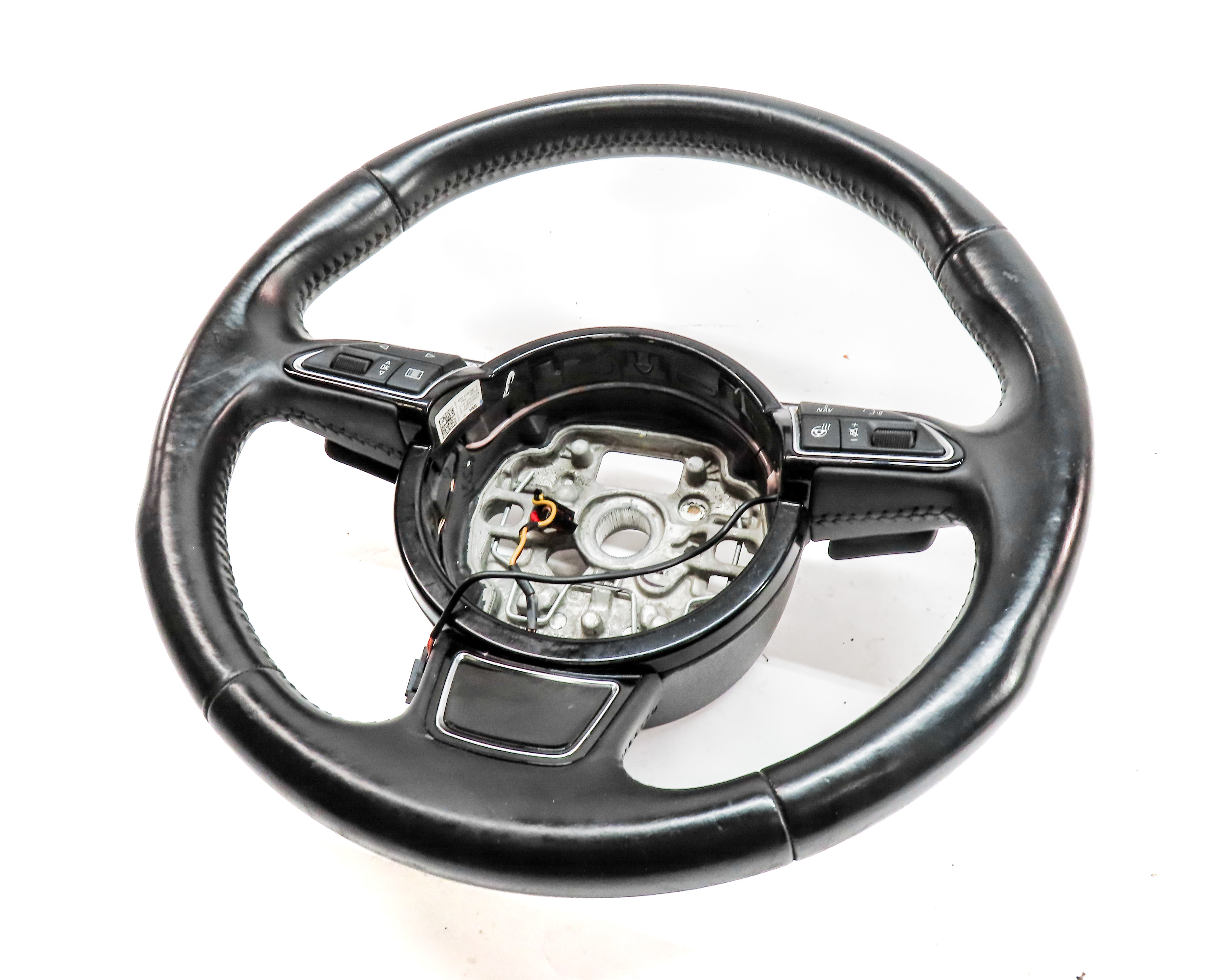 2012-2018 AUDI A6 A7 S6 S7 C7 4G8 3-SPOKE HEATED TIPTRONIC STEERING WHEEL(Black) — exact item pictured