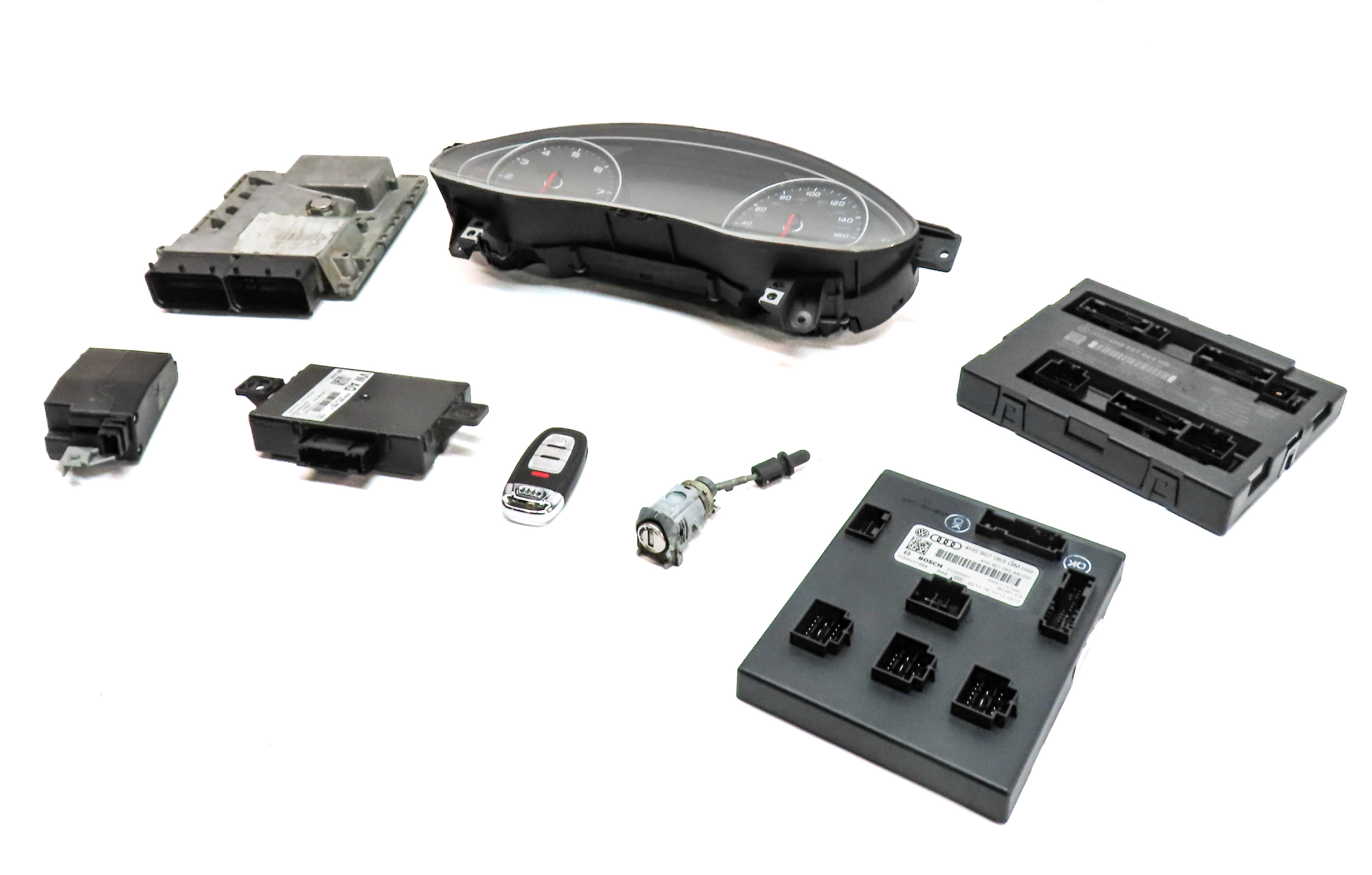 17-18 AUDI A6 C7 4G 3.0L TFSI ENGINE ECM IGNITION KEY IMMOBILIZER MODULE SET/8 — exact item pictured