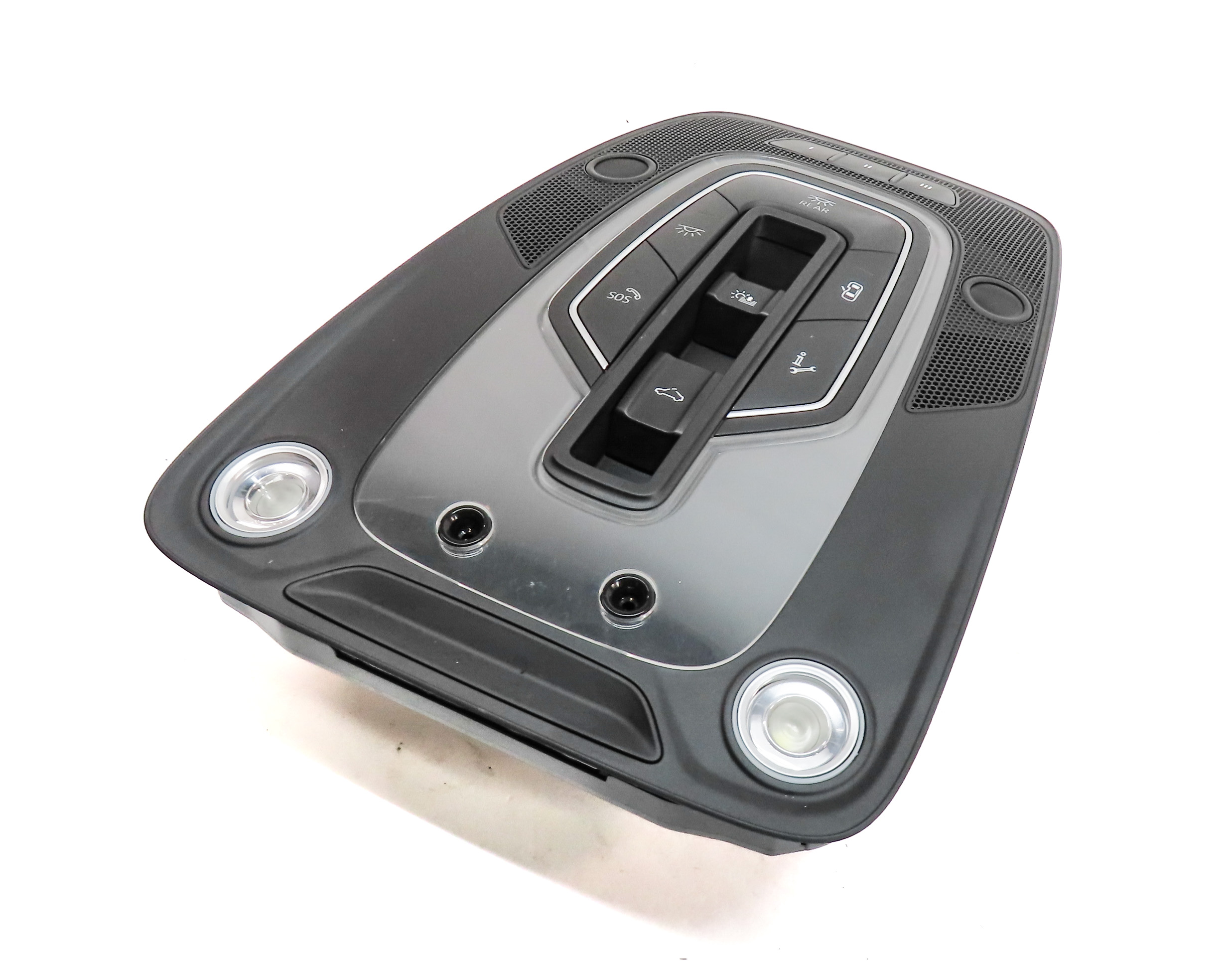 2017 AUDI Q7 (4M) FRONT INTERIOR READING MAP DOME LIGHT LAMP w/SWITCHES (Black) — exact item pictured